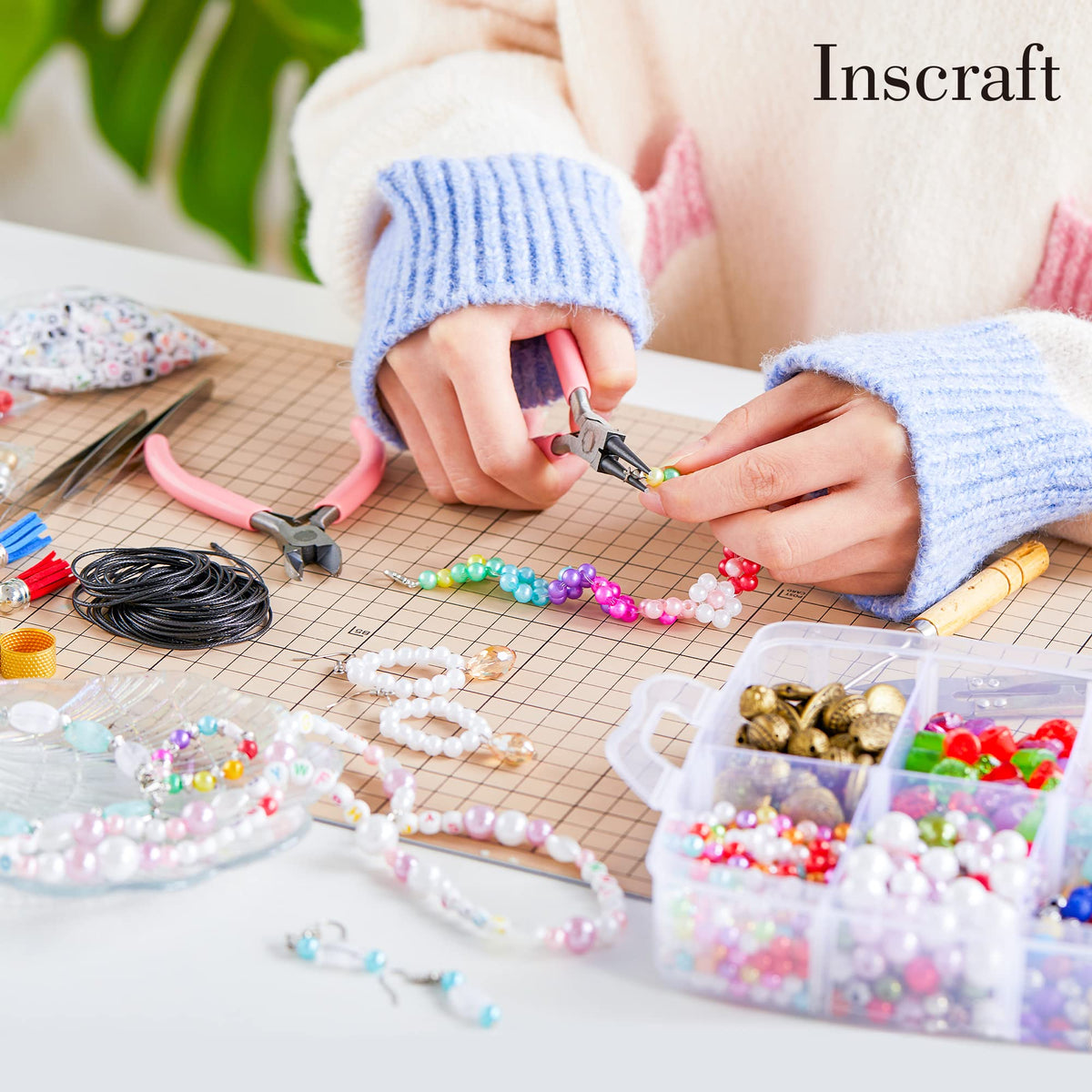 Jewelry Making Kit 1960 pcs Supplies Includes Beads - INSCRAFT Official Imagery - 8