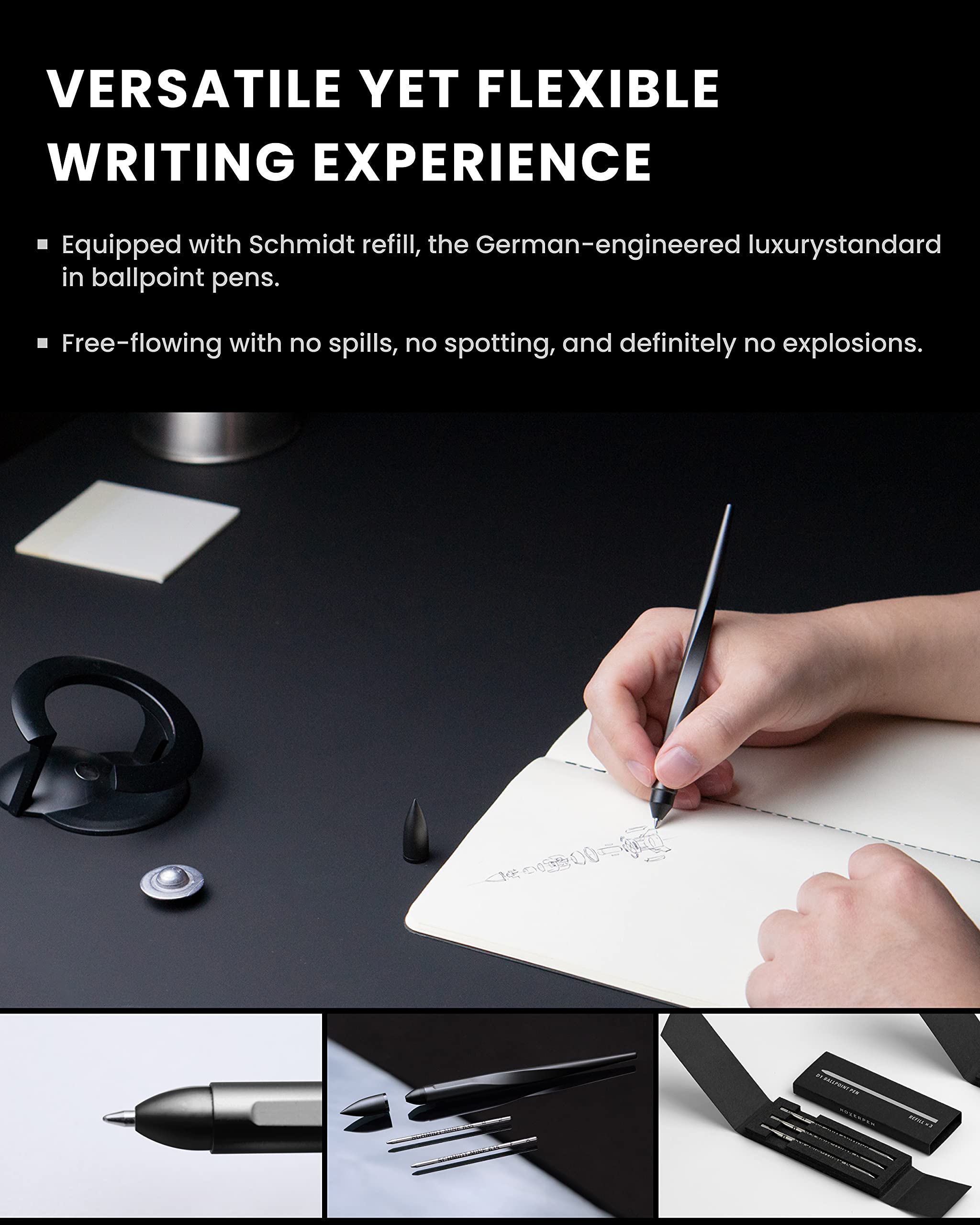 novium Hoverpen Interstellar - Space Black, Ballpoint Pen by novium - Angle View 7