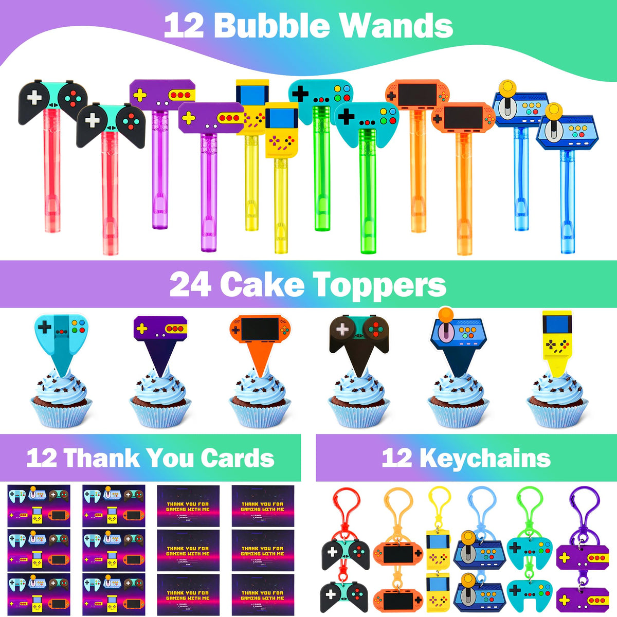 TUWUNA Video Game Party Favors for Birthday Decorations - TUWUNA Official Imagery - 8