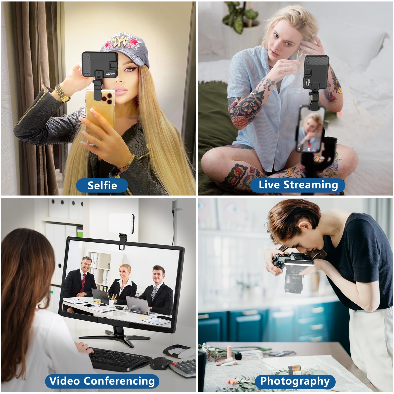 ALTSON 60 LED Portable Selfie Light Video Conference Lighting with Cli - View 5
