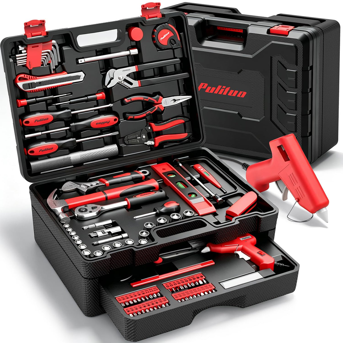 PULITUO 378 Piece Home Repair Tool Kit Drawer Portable Tool - PULITUO Official Imagery - 1