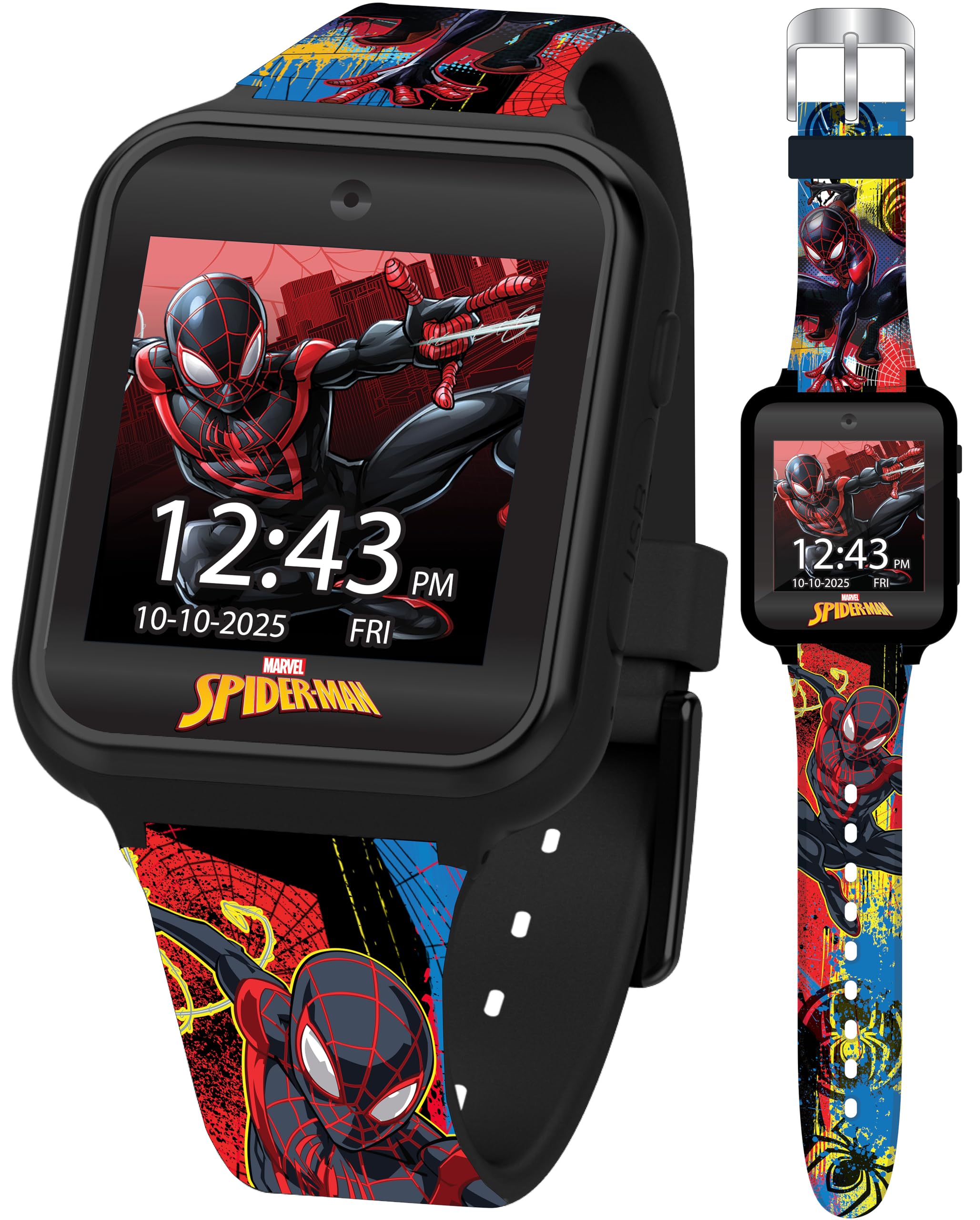 Accutime Spider-Man Kids LED Smartwatch with 10 Watch Faces, Flas by Accutime - Angle View 1