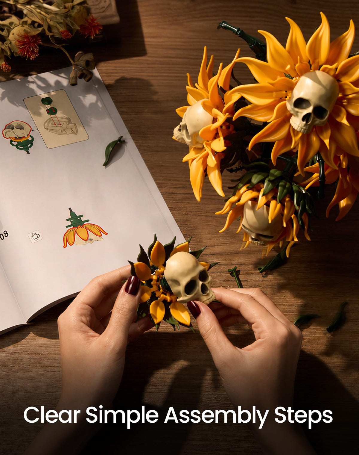 Gothic Skull Sunflower Potted Halloween Building Set for - SupreOwls Official Imagery - 8