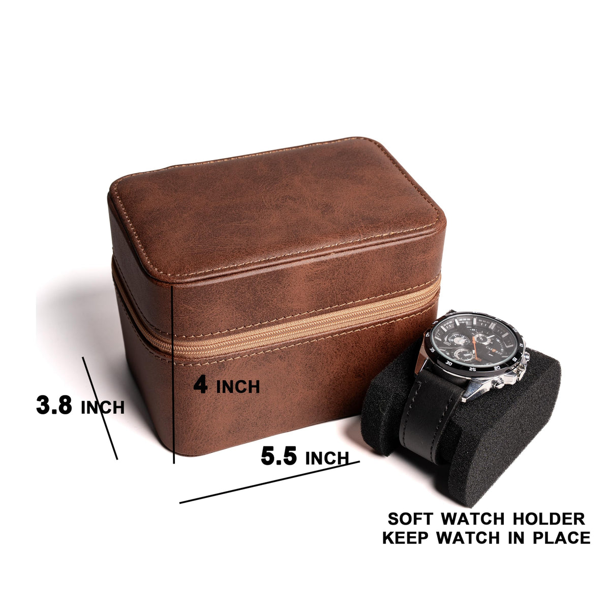 2 slot watch travel case organizer hard watch travel box - AUKURA Official Imagery - 3