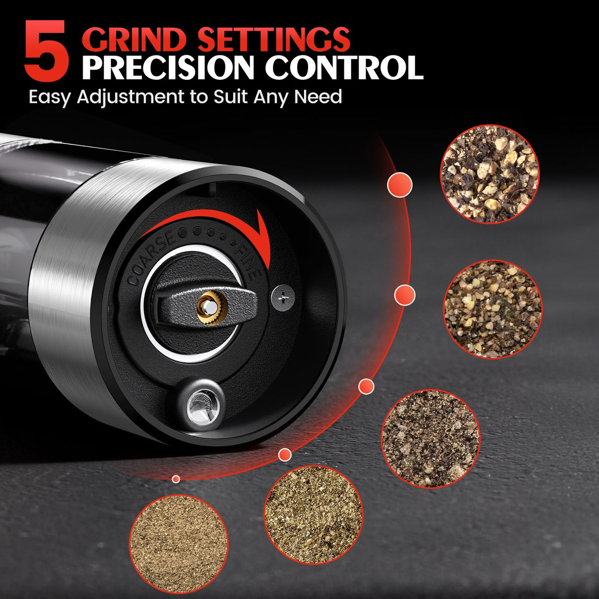 Electric Salt and Pepper Grinder Automatic Battery Pepper - ioion Official Imagery - 4