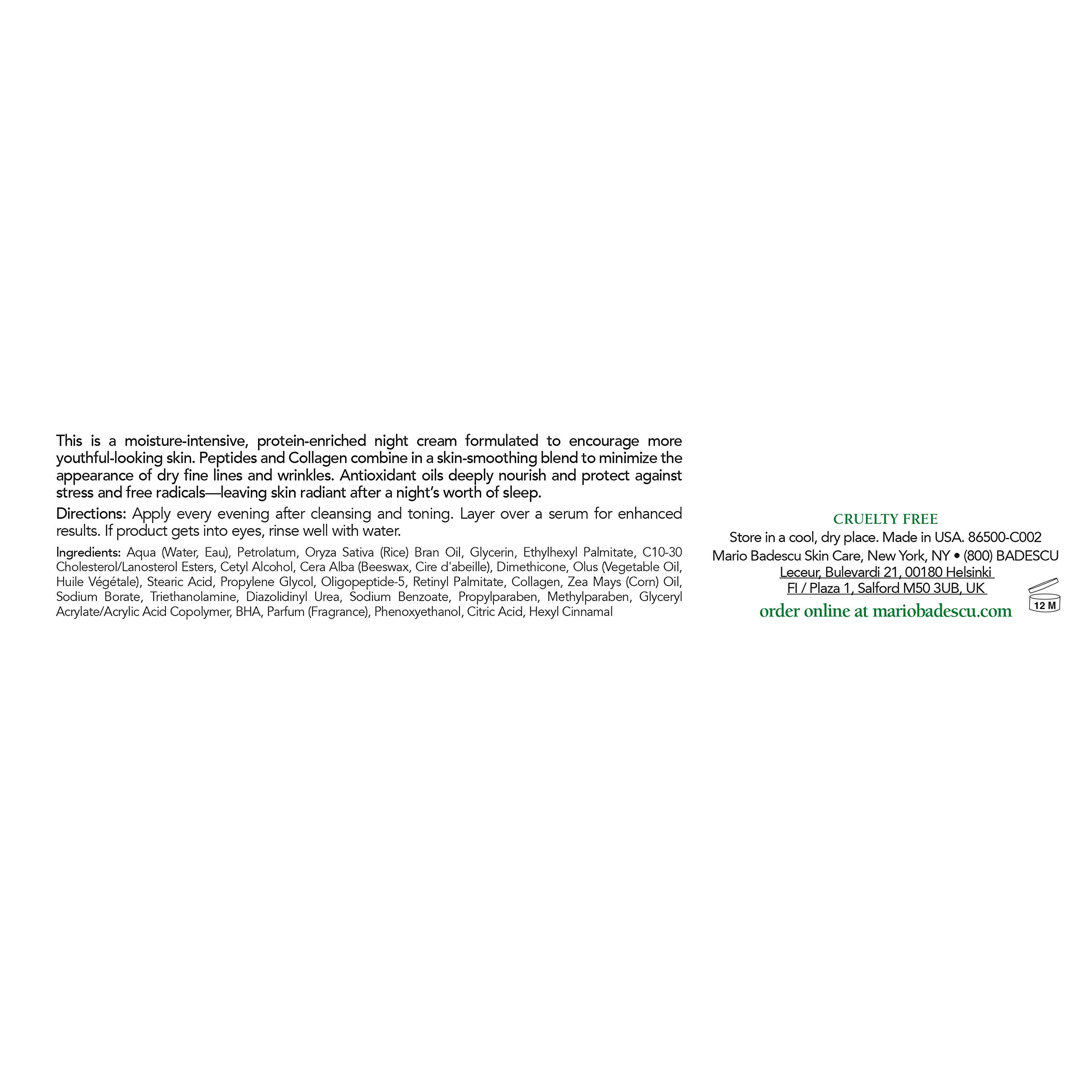 Mario Badescu Protein Night Cream for Dry and Sensitive Skin - Premium Selection Official Imagery - 3
