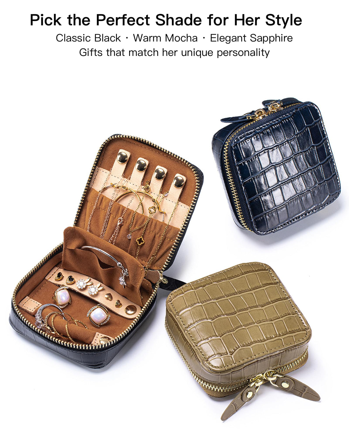 Portable Travel Jewelry Organizer for Rings Earrings - Nsciyise Official Imagery - 5