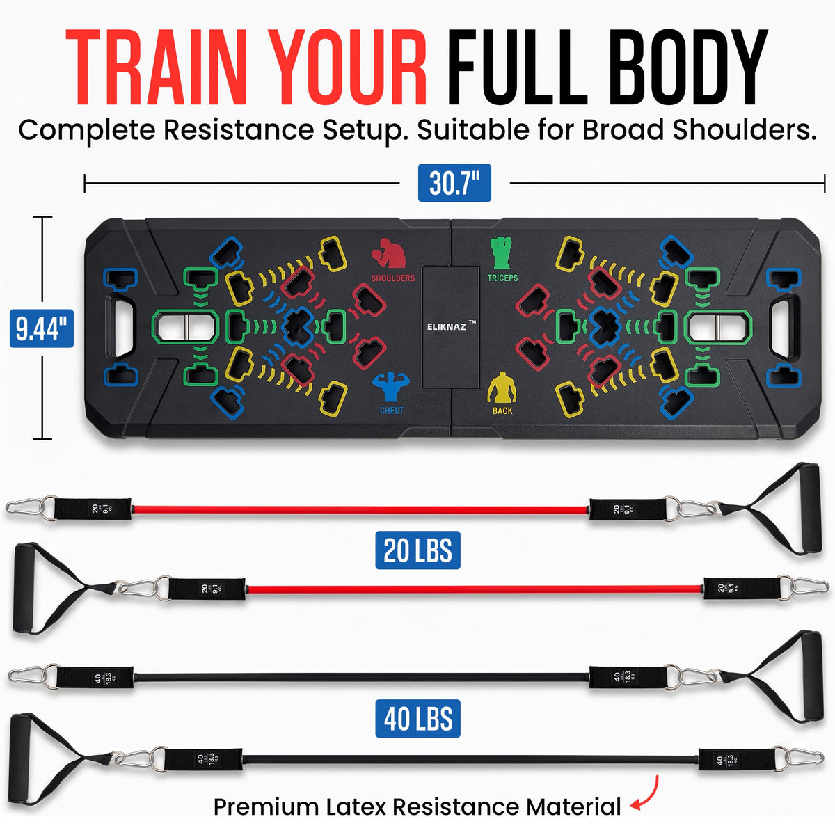 Portable Push Up Board Gym Kit 25 in 1 Foldable Push Up - ELIKNAZ Official Imagery - 8