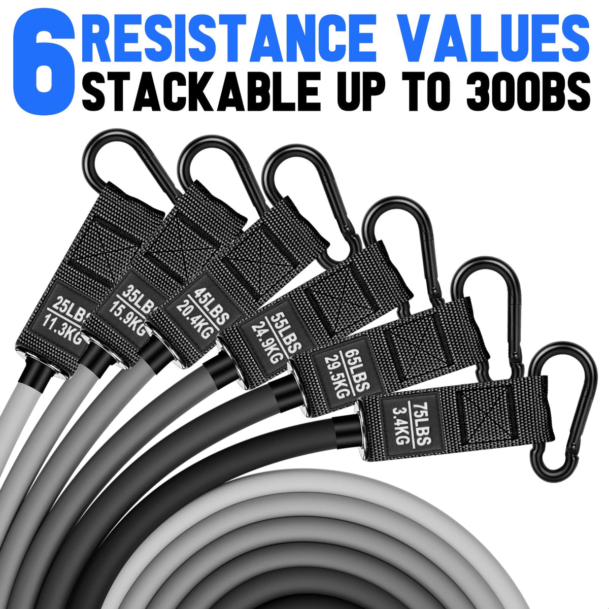 Heavy Resistance Bands for Working Out 300lbs 360lb 420lb - BesBiu Official Imagery - 3