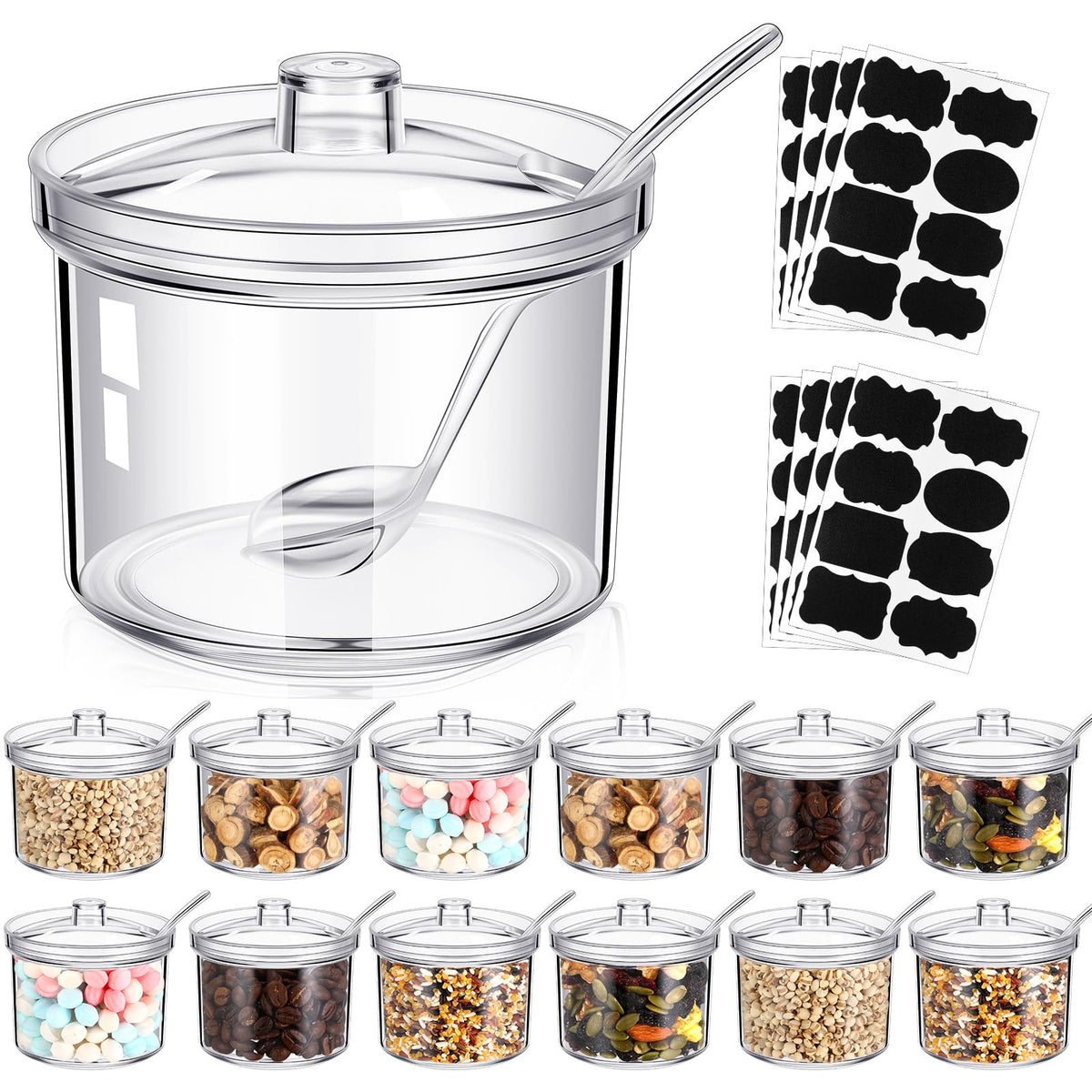 Tioncy 12 Pcs Ice Cream Toppings Bar Kit Sundae Hot Cocoa 7 - Tioncy Official Imagery - 1