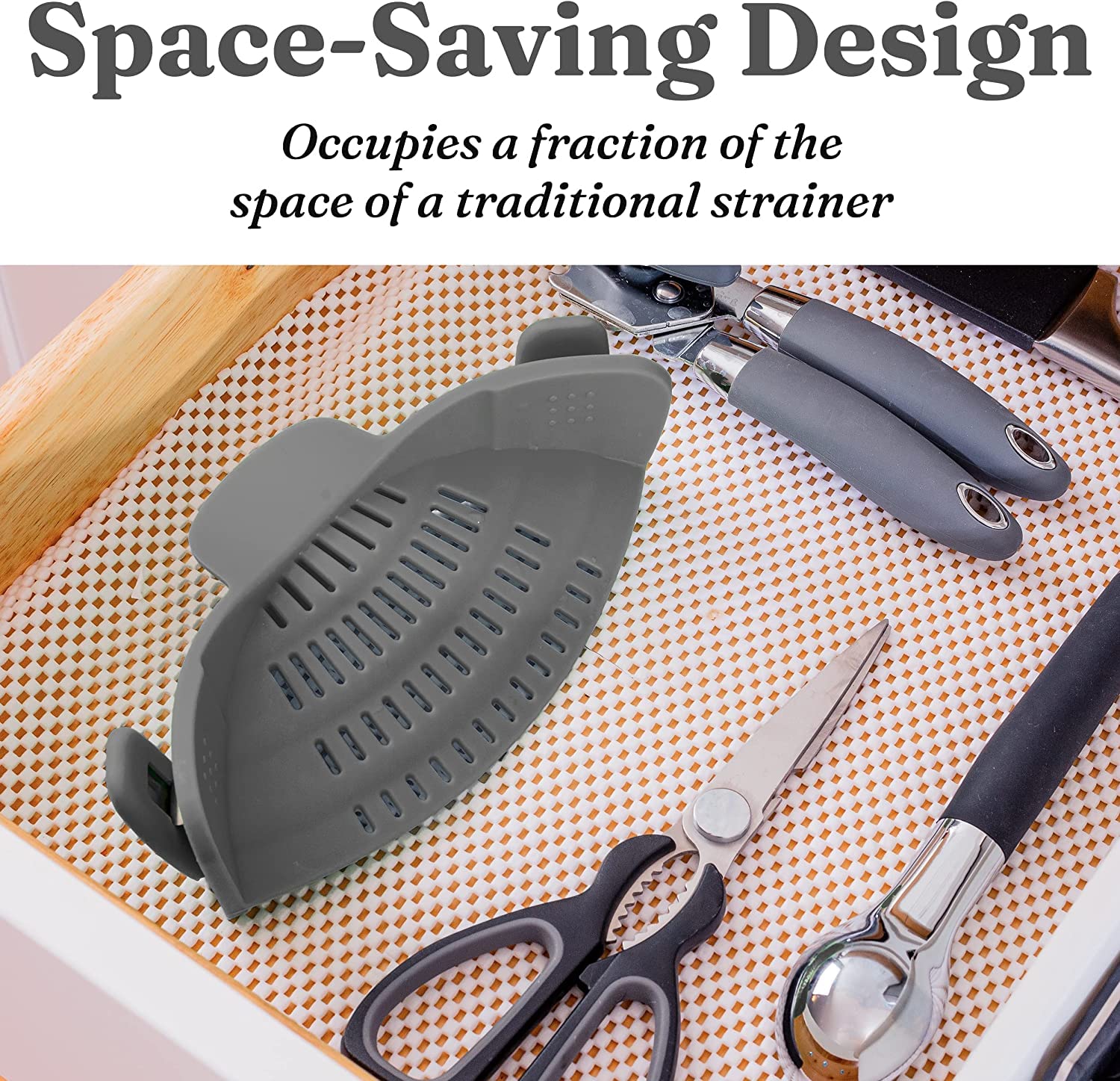 Kitchen Gizmo Snap N' Strain - Silicone Pasta Strainer Clip-On fo by Kitchen Gizmo - Angle View 9
