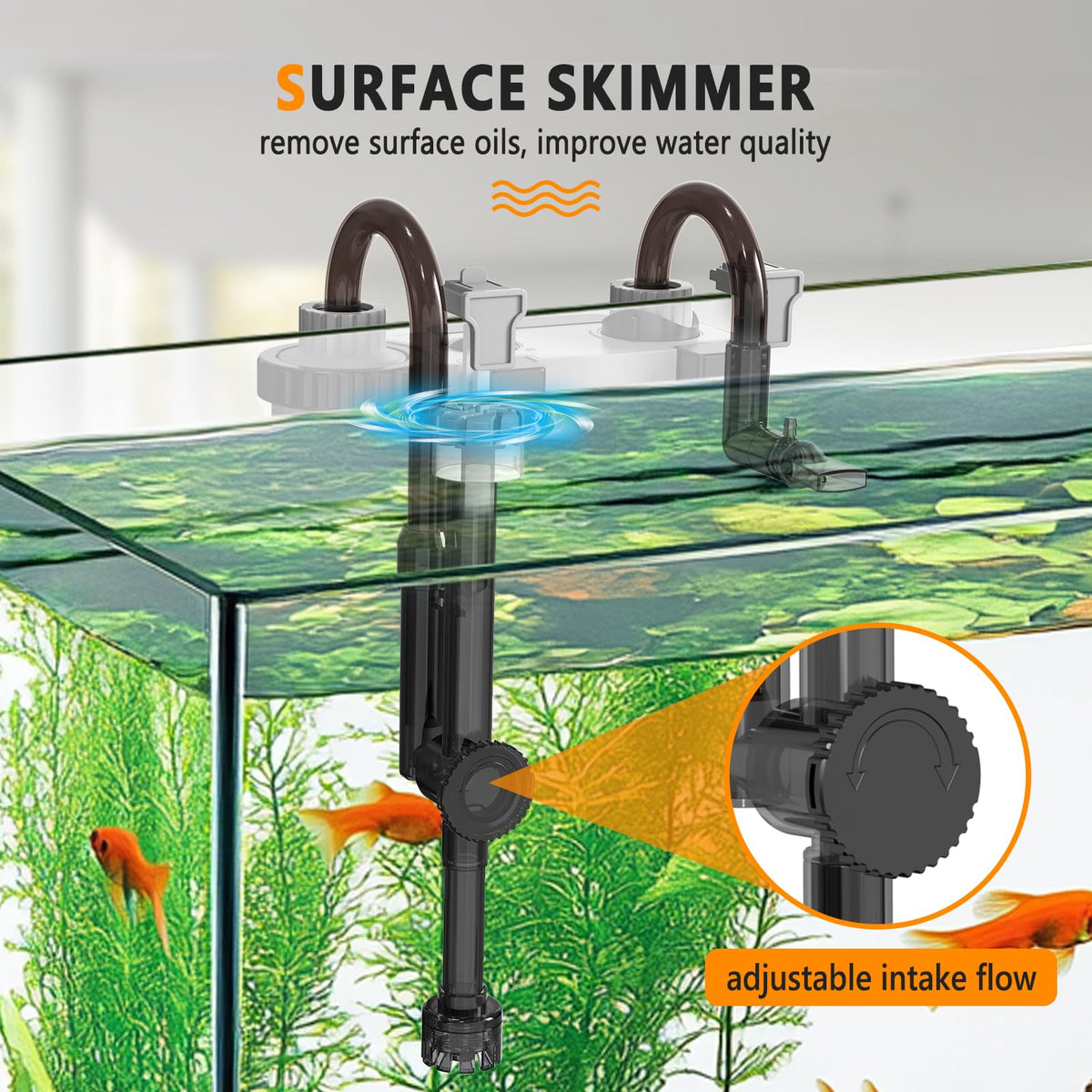 hygger Quiet Hang On Back Aquarium Filter 5 30 Gallon Small - hygger Official Imagery - 6