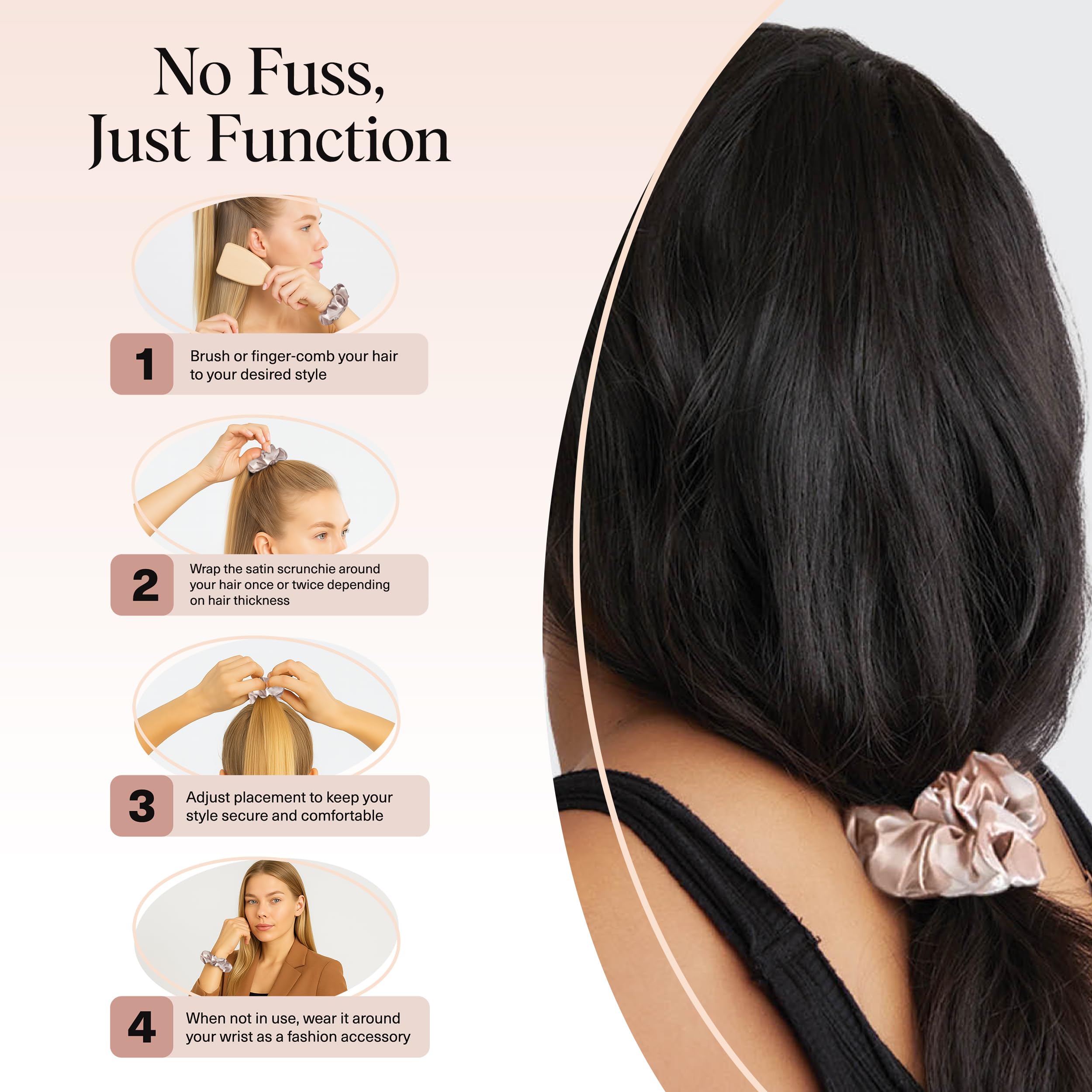 Kitsch Leopard Prints Satin Scrunchies for Women - 5pcs - Elefair Tech Official Product View 7
