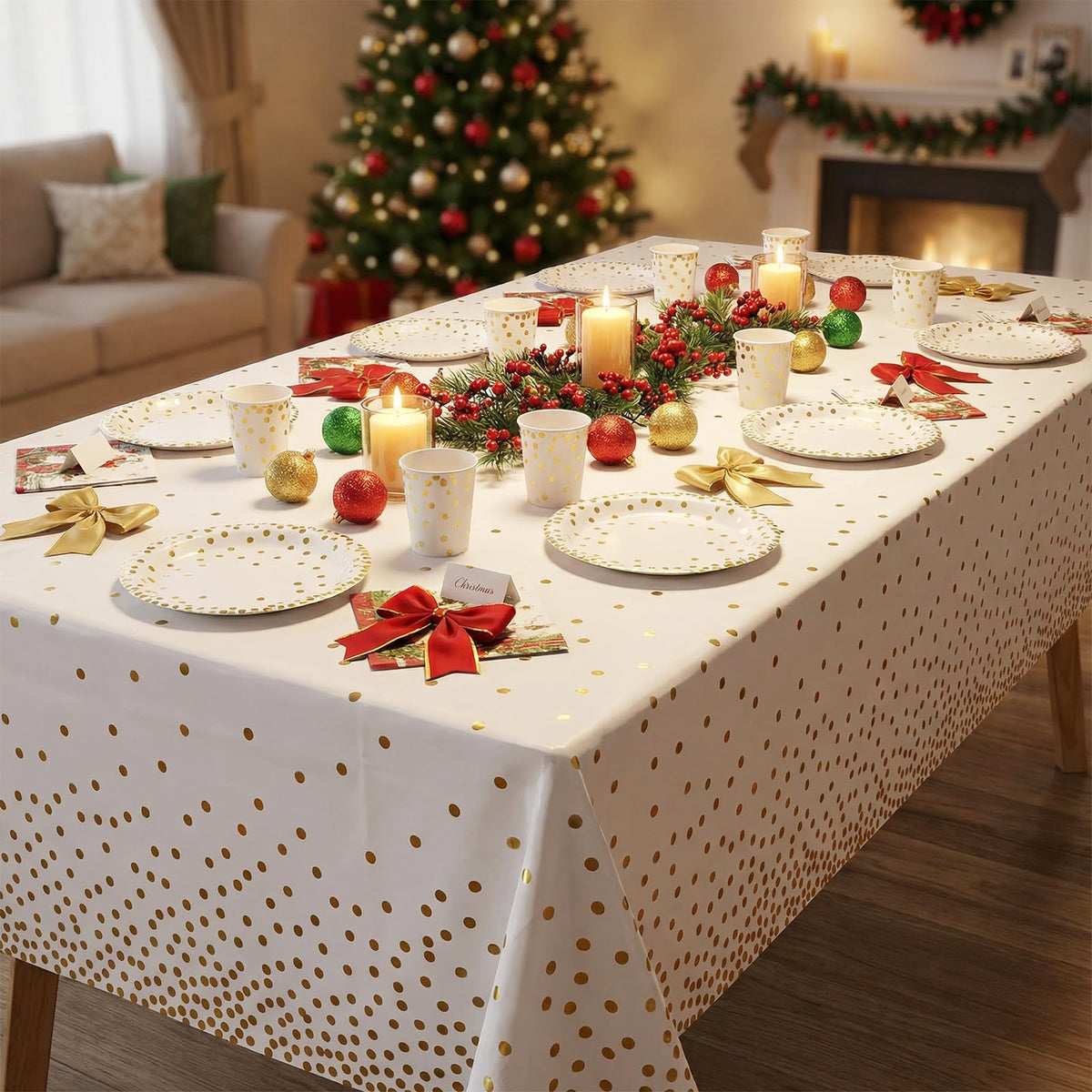 hapray Gold Plates 201 Pcs Disposable Dinnerware Set for 50 - hapray Official Imagery - 3
