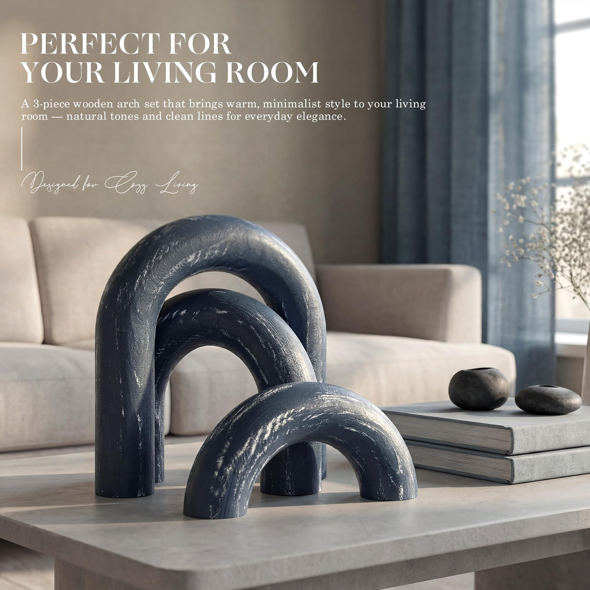 EOSAHR Pine Wood Arch Decor Set Wood Sculpture for - EOSAHR Official Imagery - 5