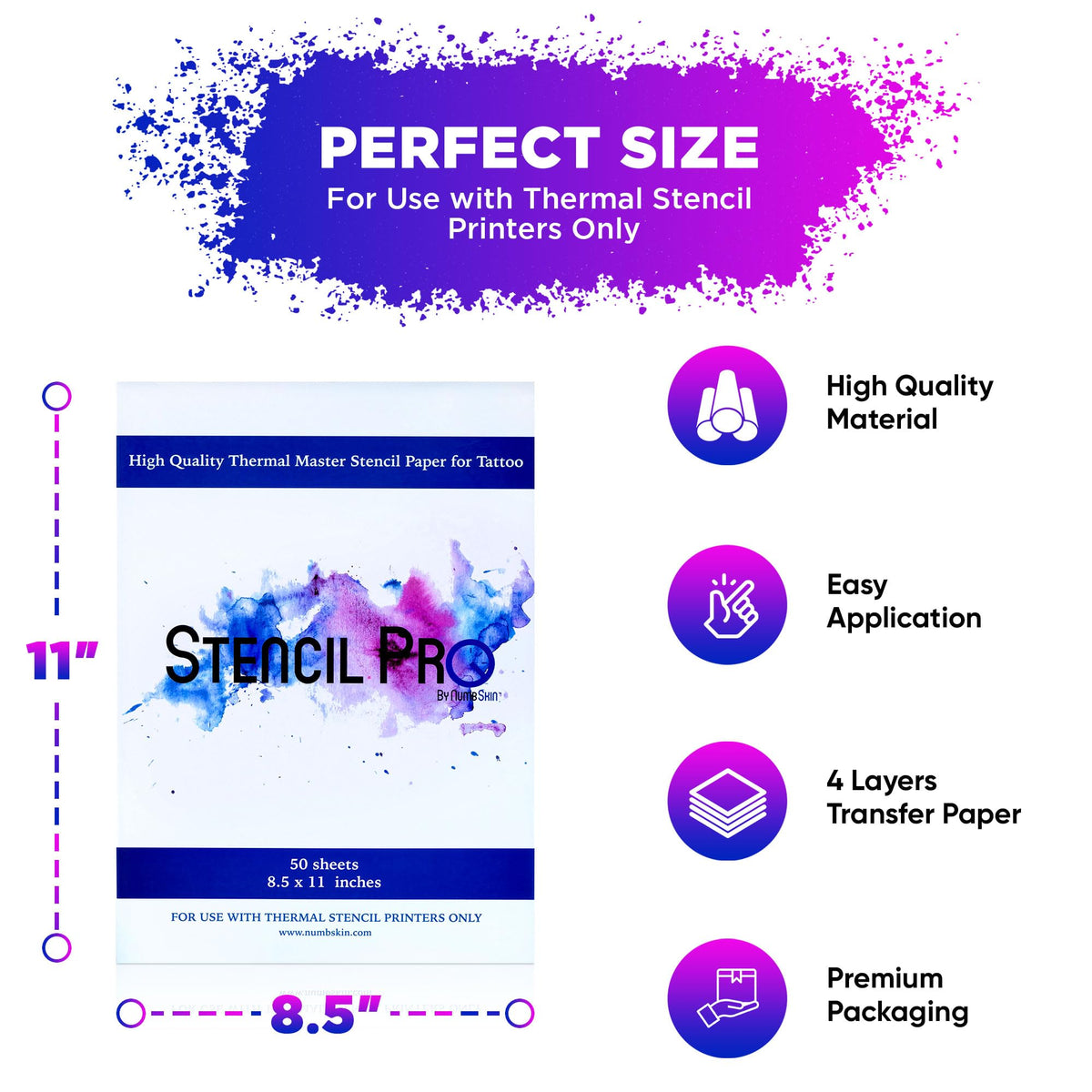 Numbskin Tattoo Transfer Paper 50 Sheets Tattoo Stencil - Numbskin Official Imagery - 6