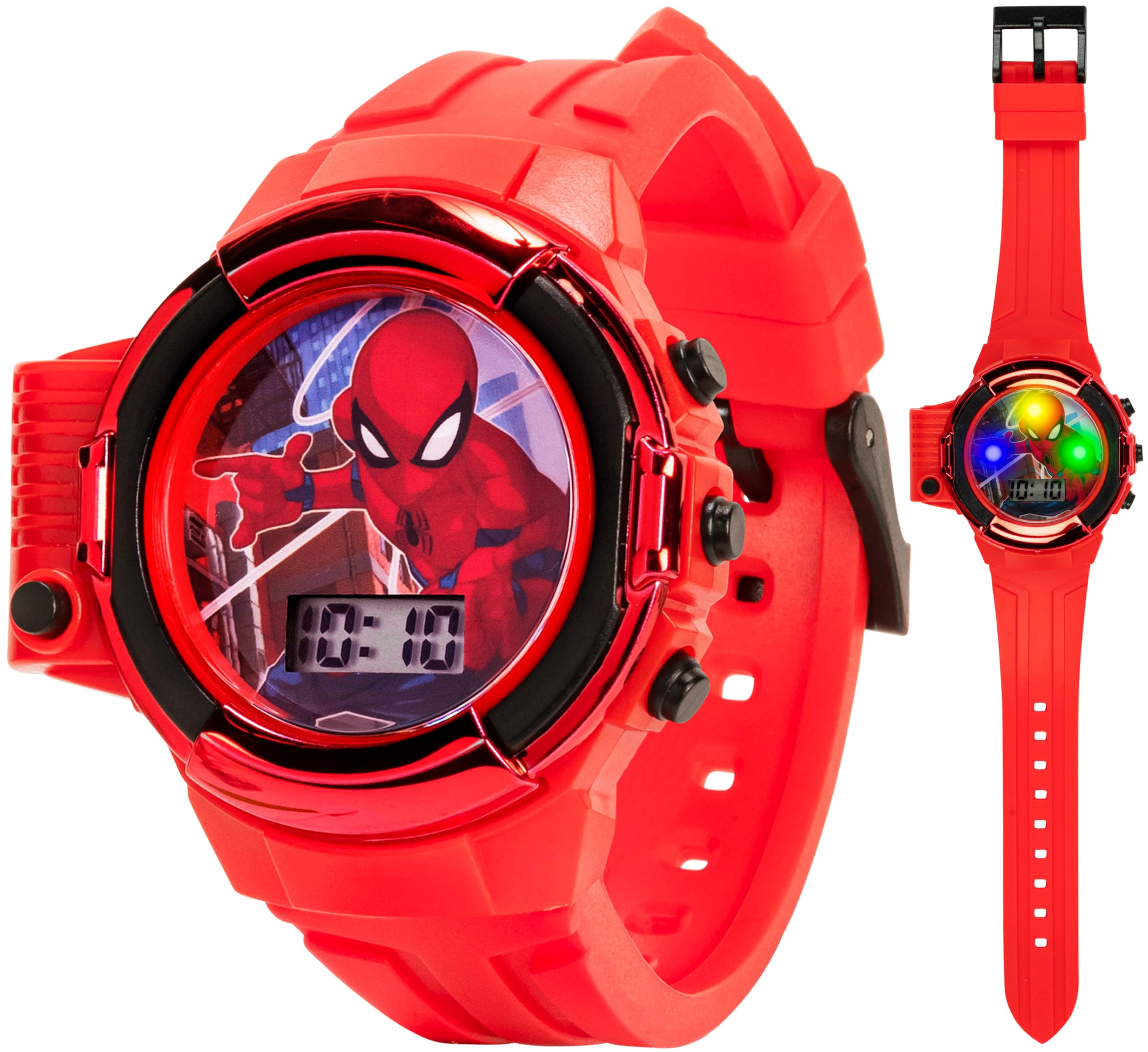 Accutime Marvel Spider-Man Flashlight Watch for Kids – Light-Up Fun wi - View 1