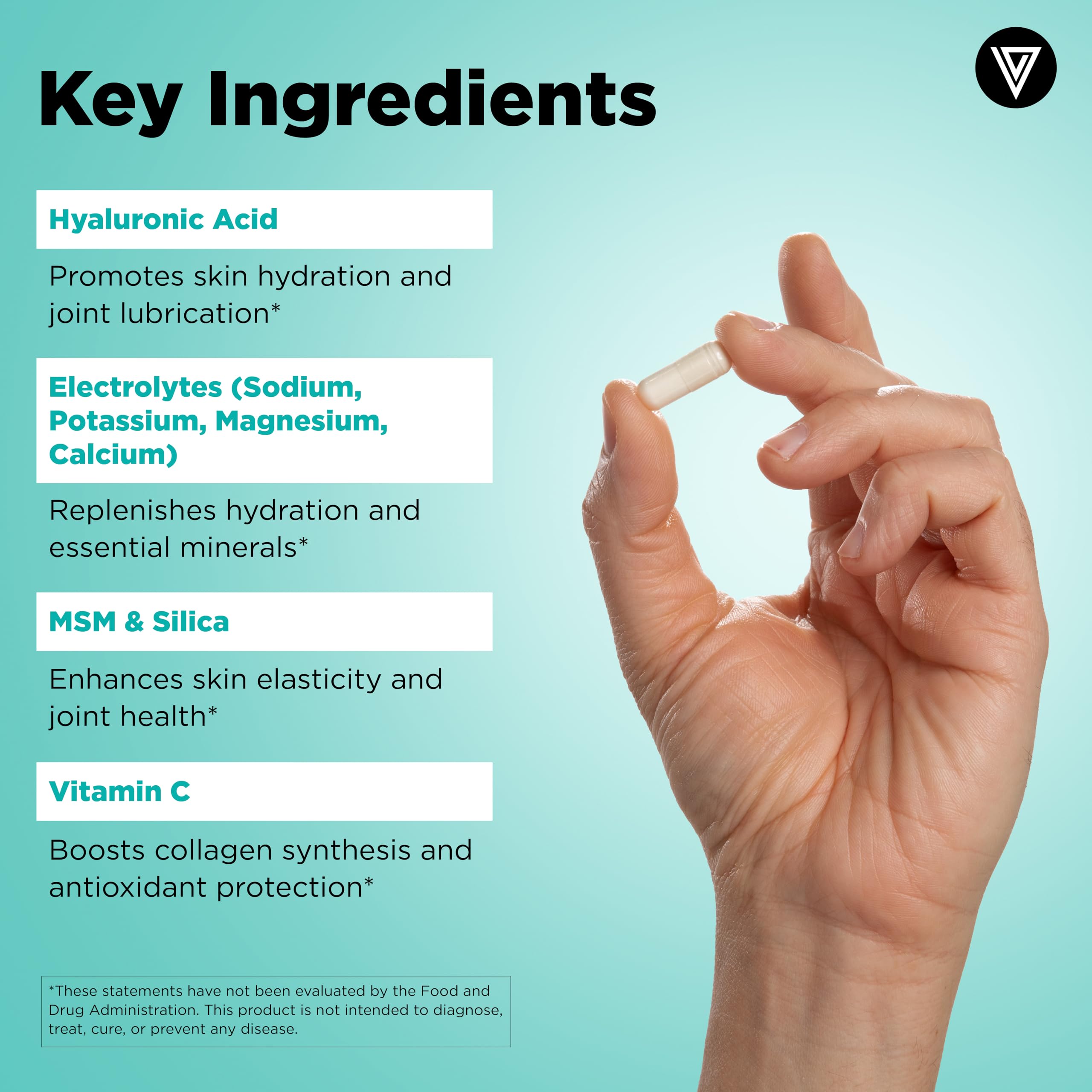 Vital Vitamins Hyaluronic Acid Hydration Complex with MSM - Vital Vitamins Official Imagery - 5