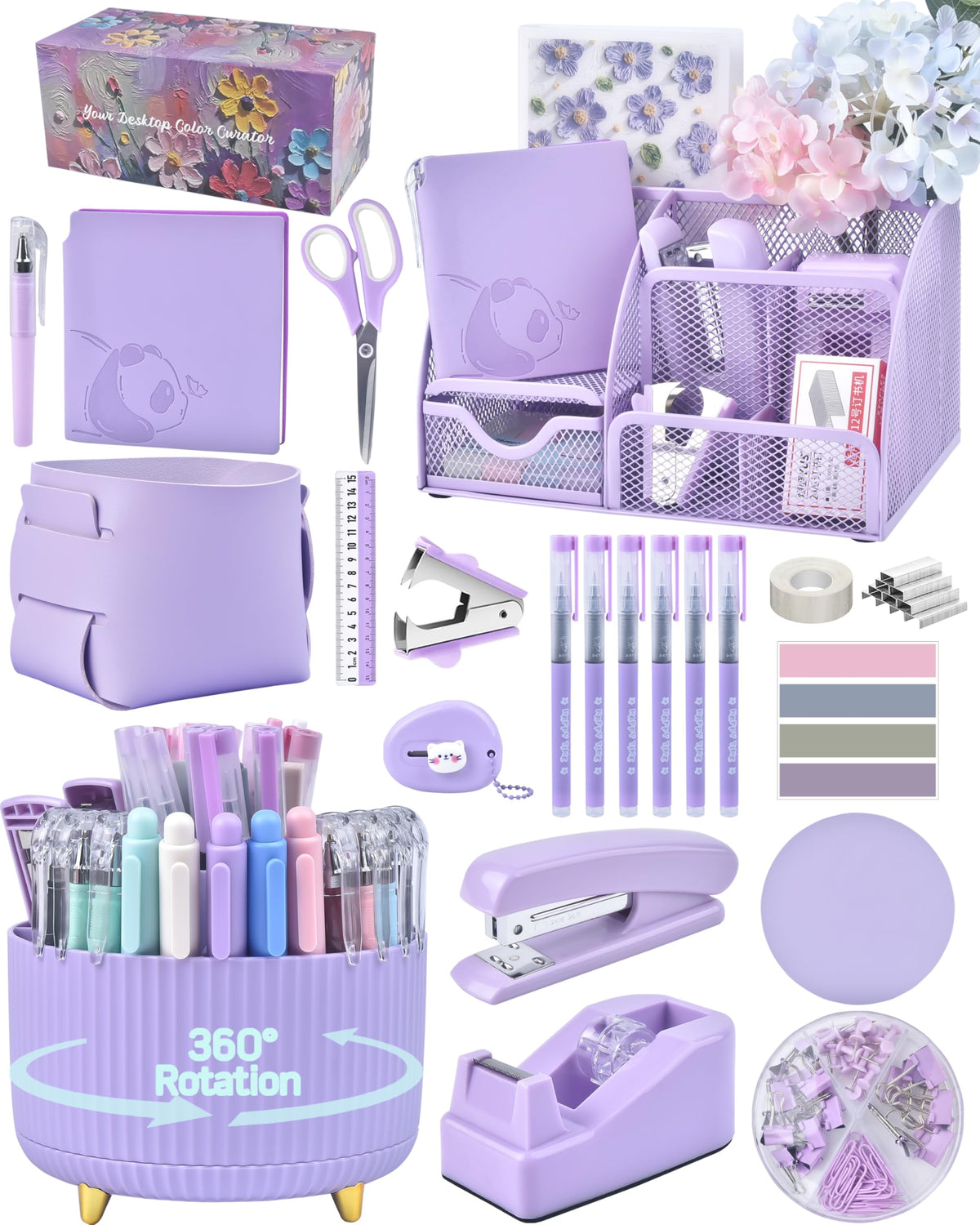 Purple Desk Accessories and Organizers with Desk Organizer - Vamrak Official Imagery - 2