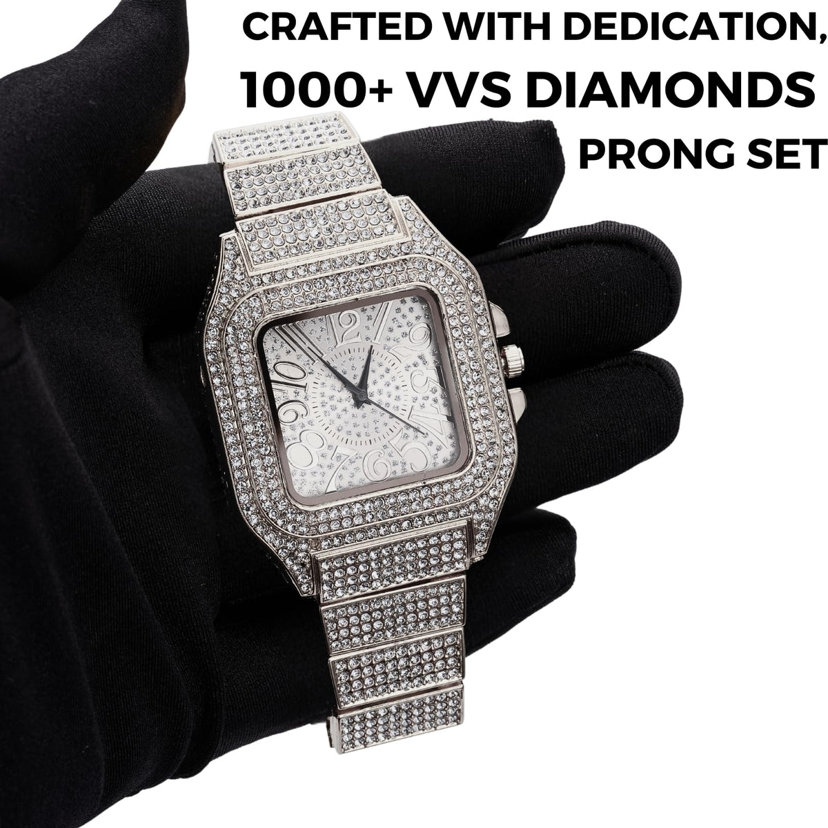 Halukakah Diamonds Gold Watch Iced Out Men s 18K Real Gold - Halukakah Official Imagery - 3