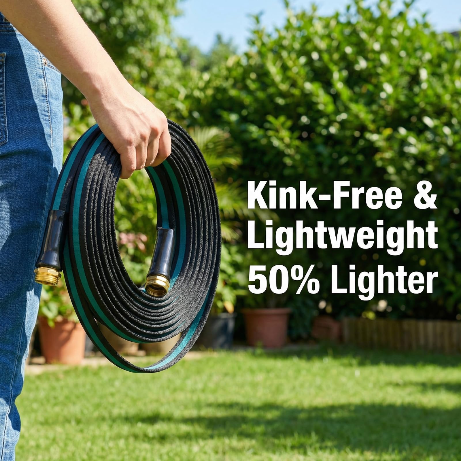 JOH 100FT Lightweight Garden Hose – Kink-Resistant, Flexible, Hig - JOH Official Product View 4