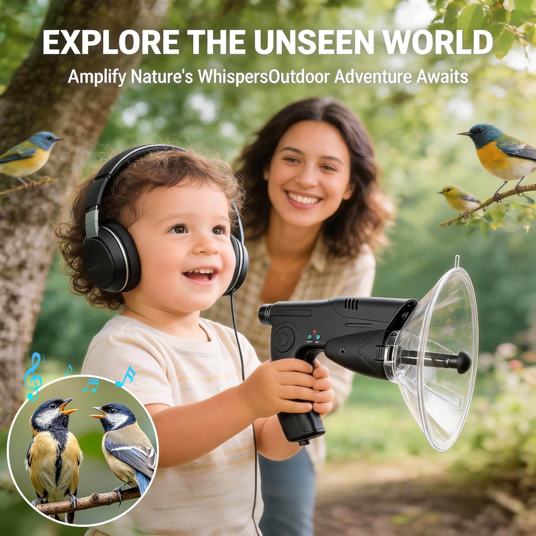 HAUSBELL Parabolic Listening Kit-Bionic Ear & 8X Monocular with H by HAUSBELL - Angle View 5