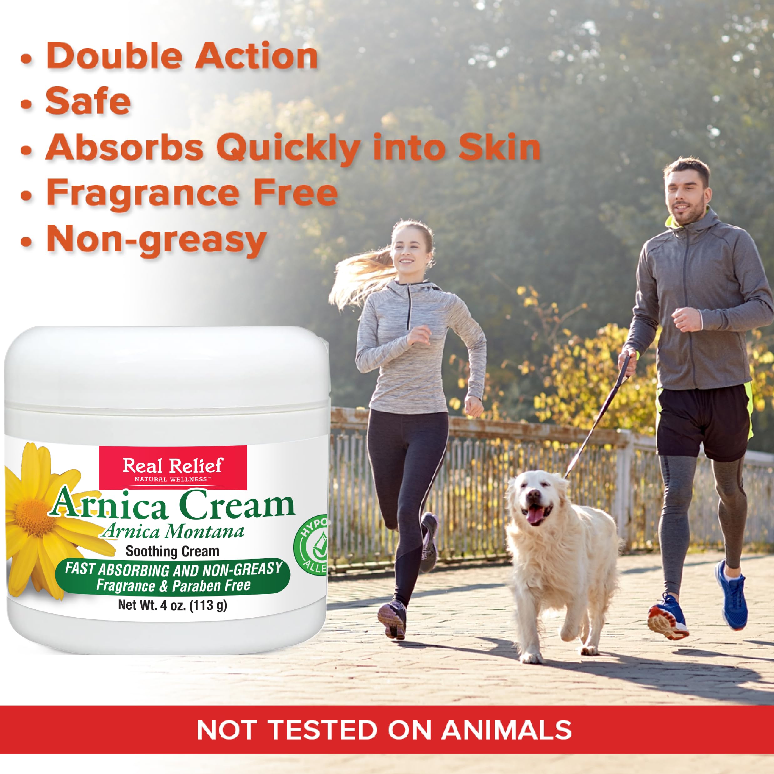 Real Relief Arnica Cream 4 oz – Fast-Absorbing Pain Relief
