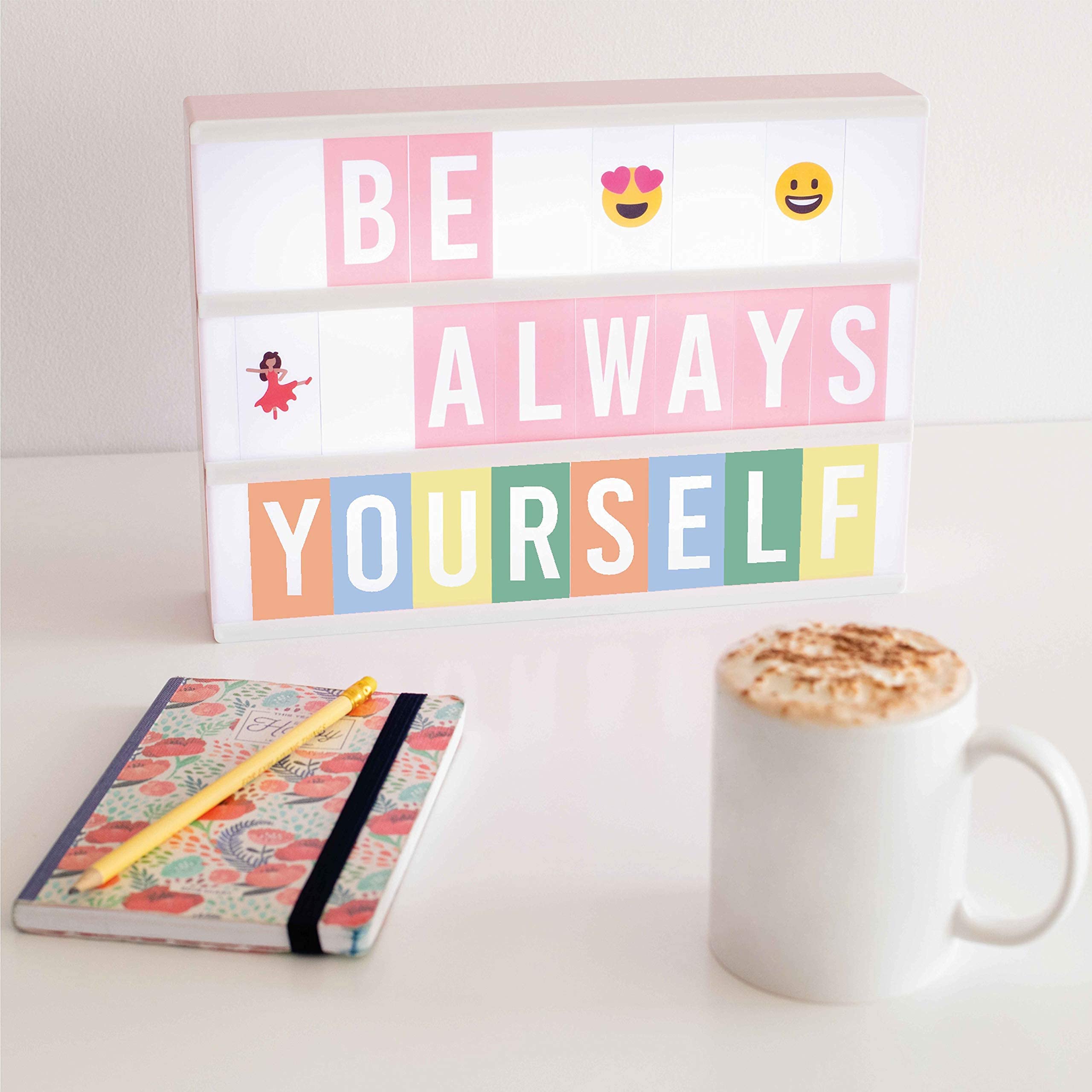BONNYCO Pink Cinema Light Box with 400 Letters, Emojis, 2 Markers - BONNYCO Official Product View 6