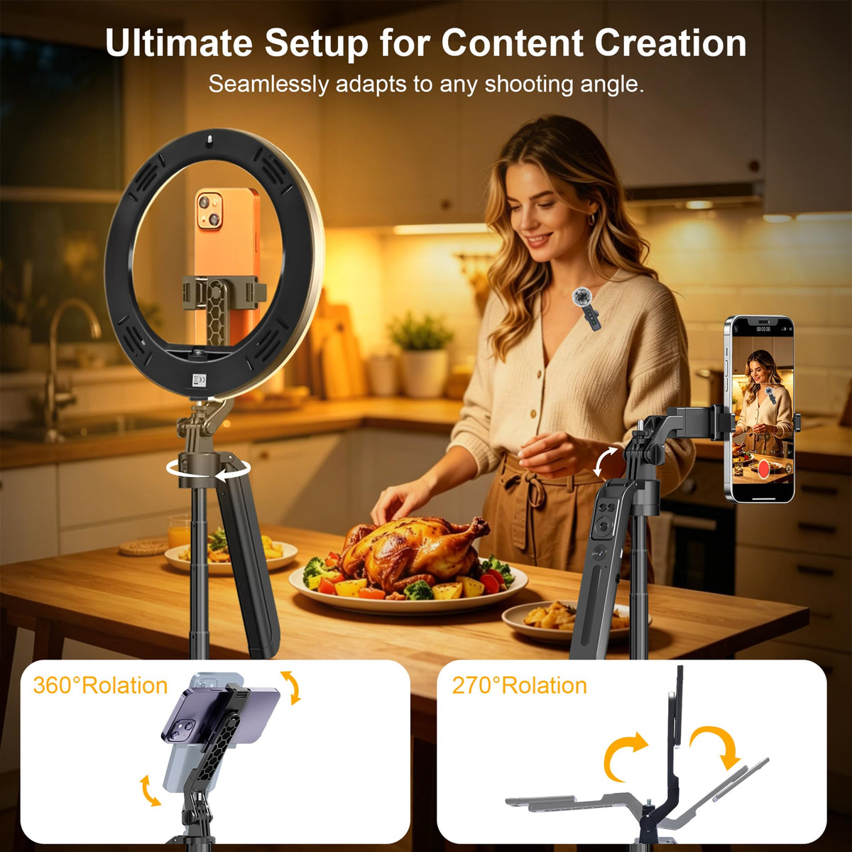 72 Vlogging Kit Tracking Tripod for iPhone 2 Wireless Mics - Ocwqp Official Imagery - 5