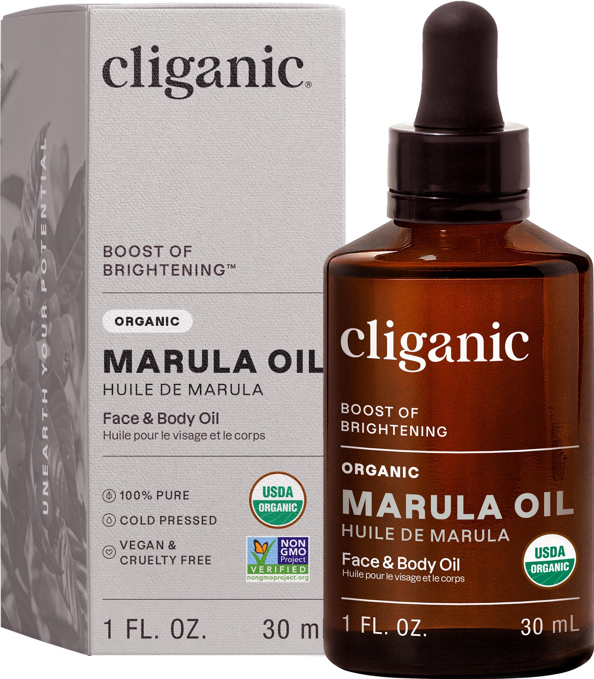 Cliganic Organic Marula Oil, 100% Pure - For Face & Hair Natural Cold Pressed U - Cliganic Official Product View 2
