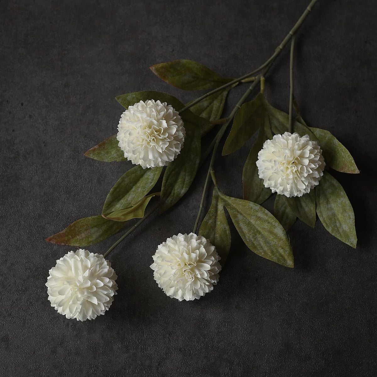 6Pcs 27 Artificial Pompon Mum Stems Silk Flowers for Vase - Juxdp Official Imagery - 3