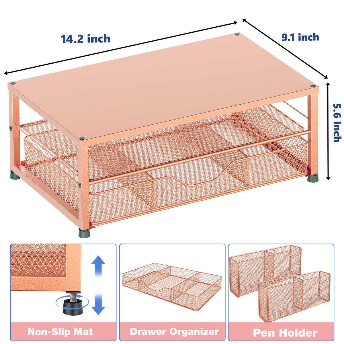 Desk Organizer and Accessories 2 Tier Computer Monitor Stand - OPNICE Official Imagery - 4