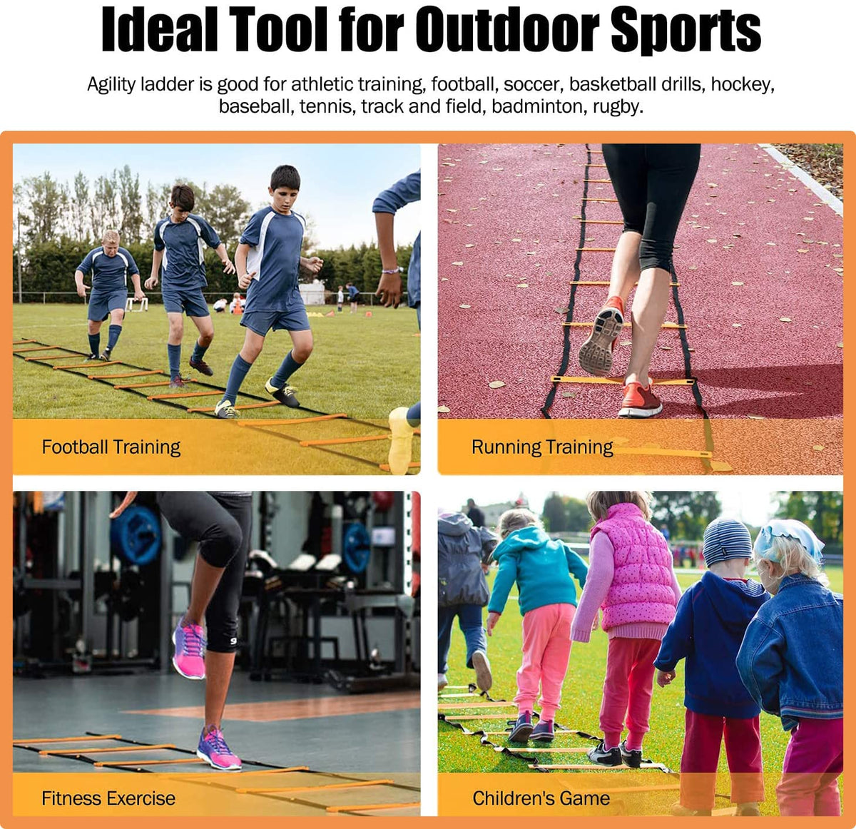 Agility Ladder Set 20ft 4 Hurdles 12 Soccer Cones Jump Rope - ENDIESS Official Imagery - 5