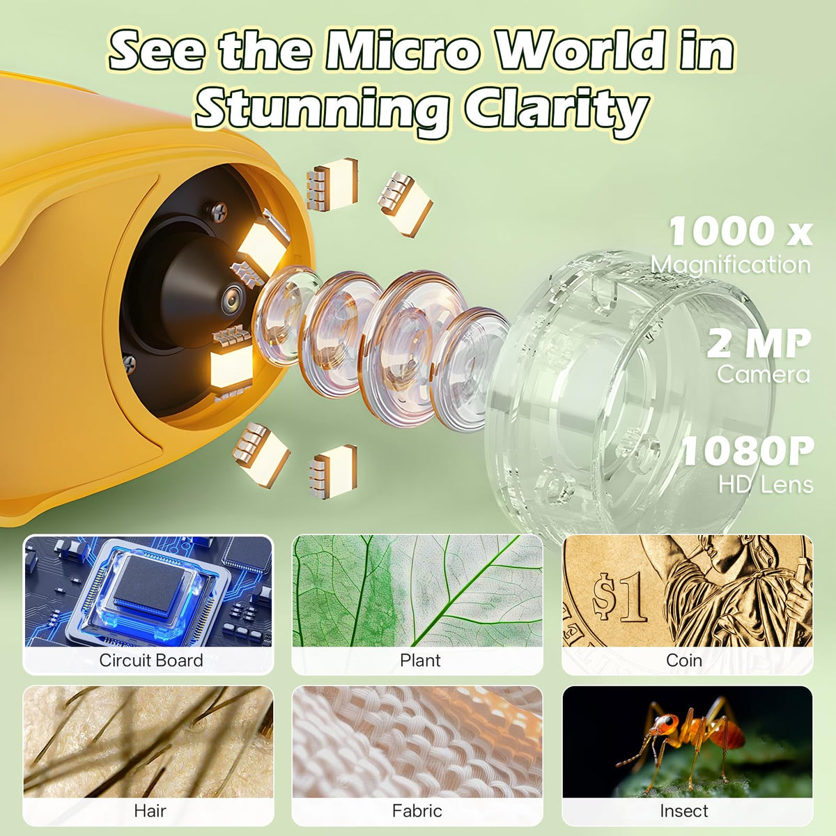 Microscope for Kids 1000X Digital Handheld Kids Microscope - Alotwan Official Imagery - 4