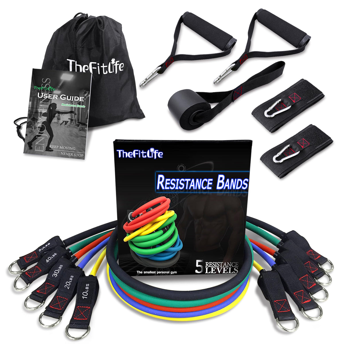 TheFitLife Resistance Bands Set with Handles Door Anchor and - TheFitLife Official Imagery - 1