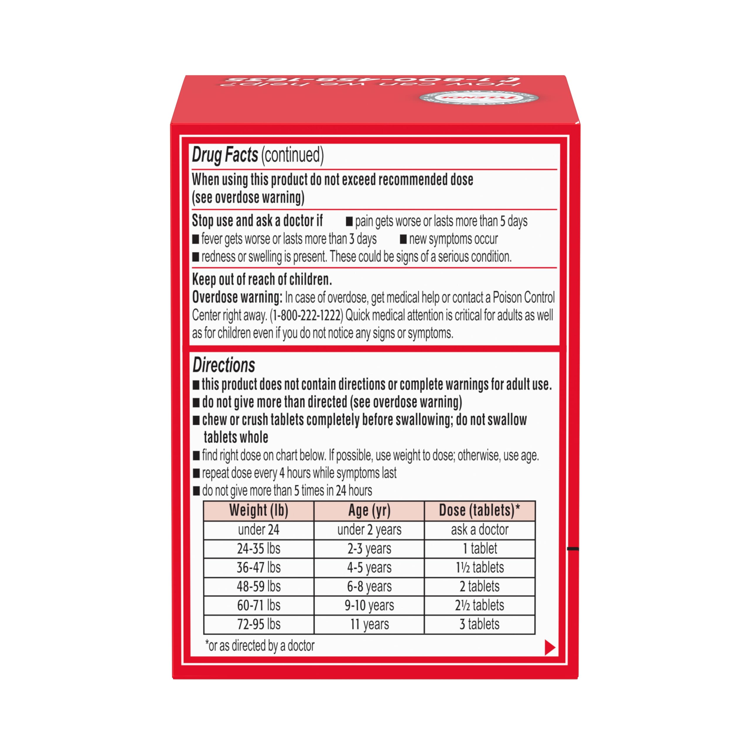 Children's Tylenol Dye-Free Chewables Wild Berry 24ct