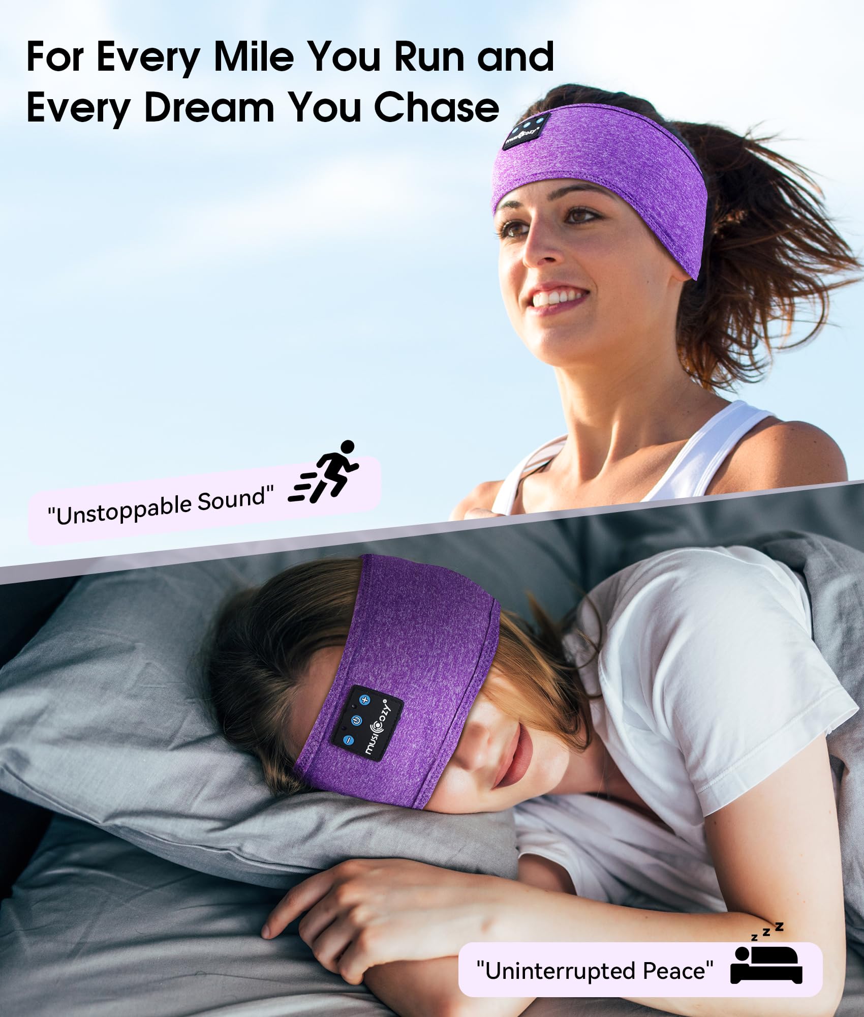 MUSICOZY Bluetooth 5.4 Sleep Headphones Headband Sports Wireless Audio - MUSICOZY Official Product View 2