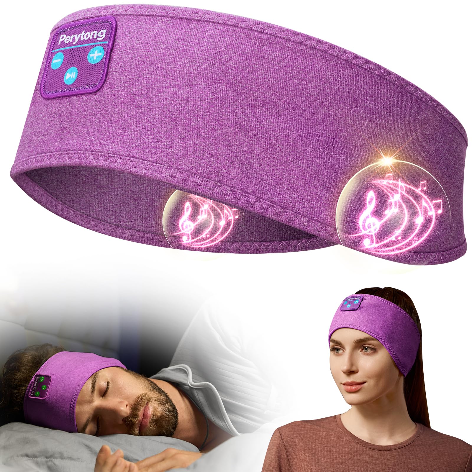 Perytong Sleep Headphones Wireless, Bluetooth 5.4 Sports - Product Imagery