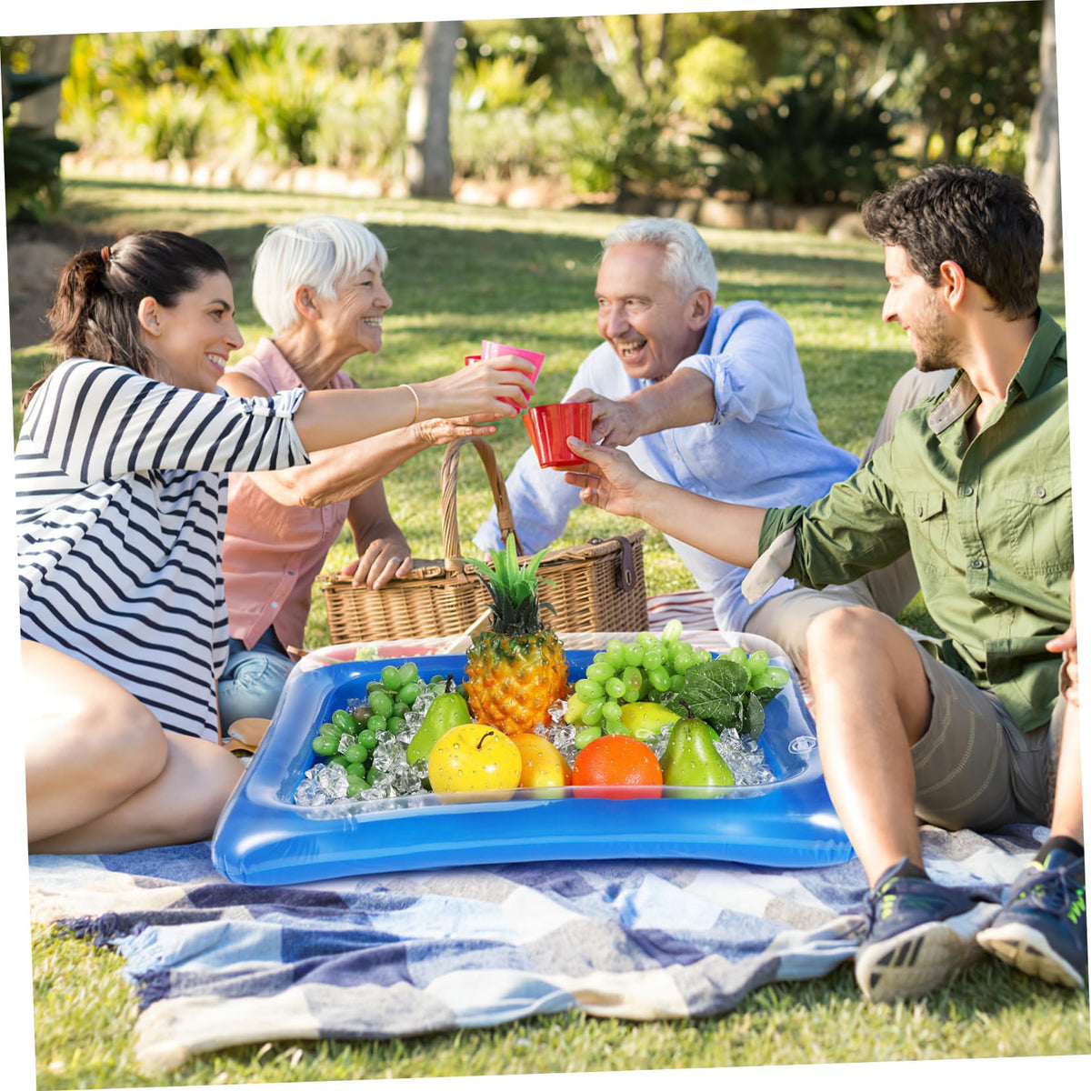 Inflatable Serving Tray 4pcs PVC Ice Bar for Party Use - IMIKEYA Official Imagery - 3
