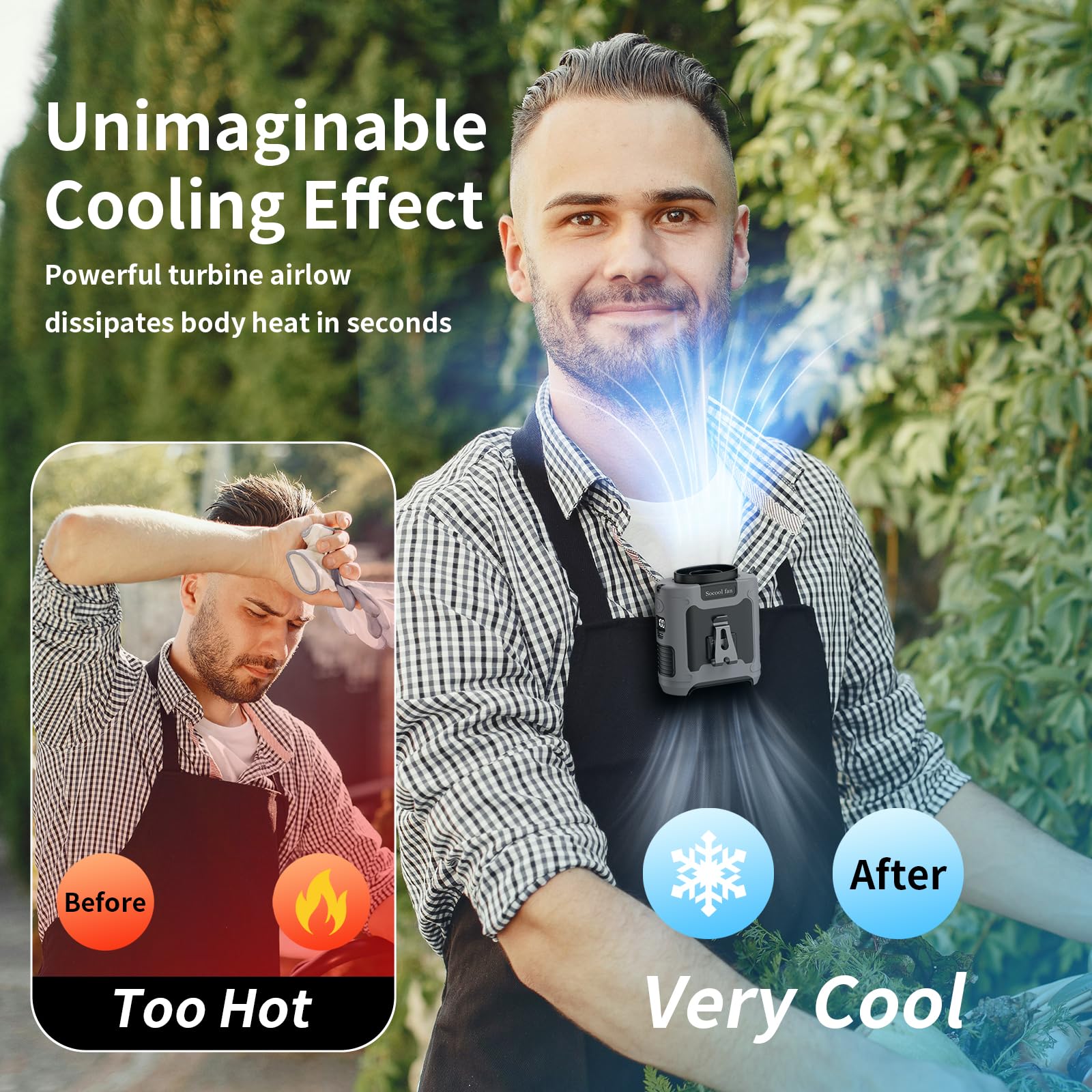 Socool fan Socool 10000mAh Portable Waist Fan Clip on Wearable Belt Personal Fan - Socool fan Official Product View 8