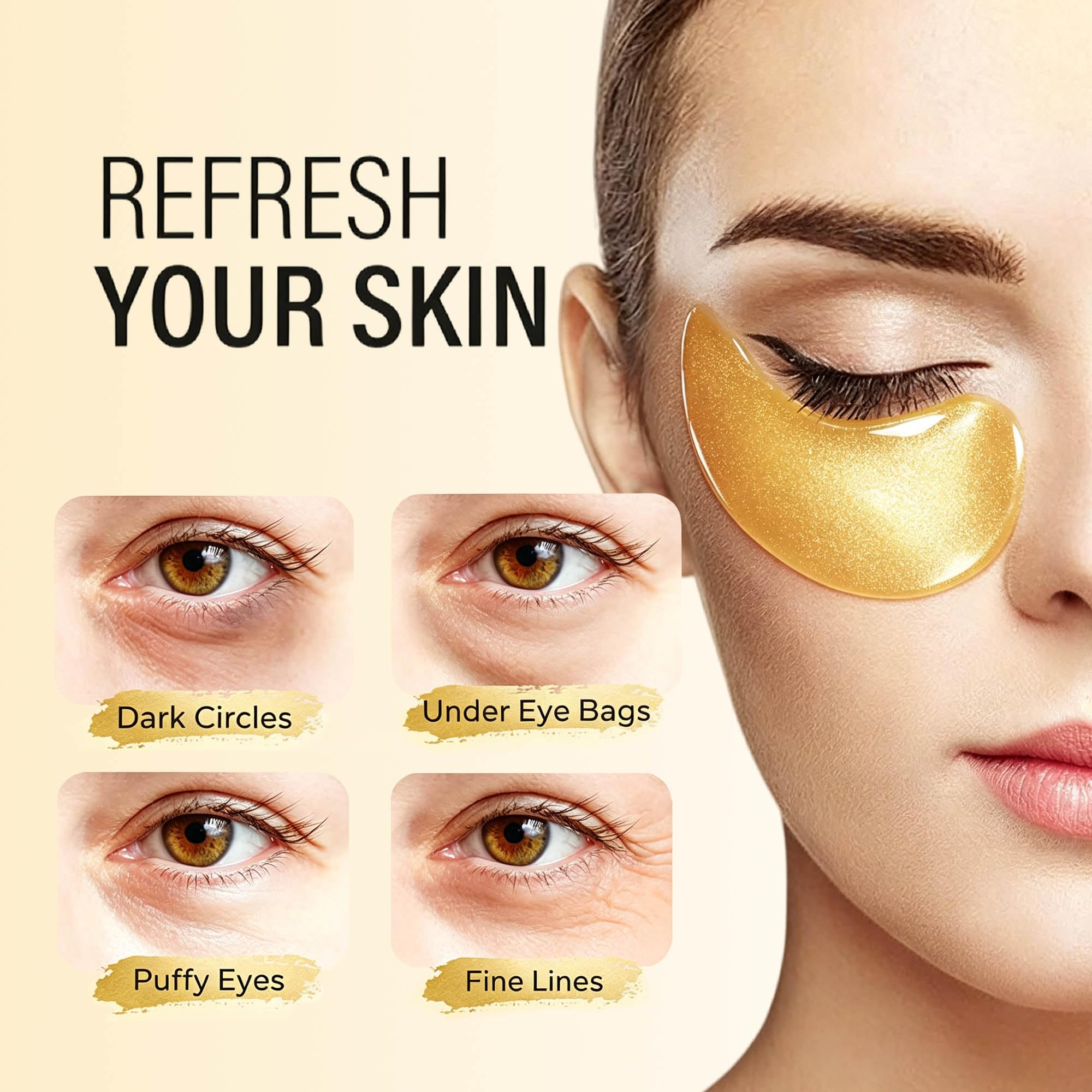 Maskiss 24k Gold Under Eye Patches  , eye mask, Collagen Skin Care Pro - View 4
