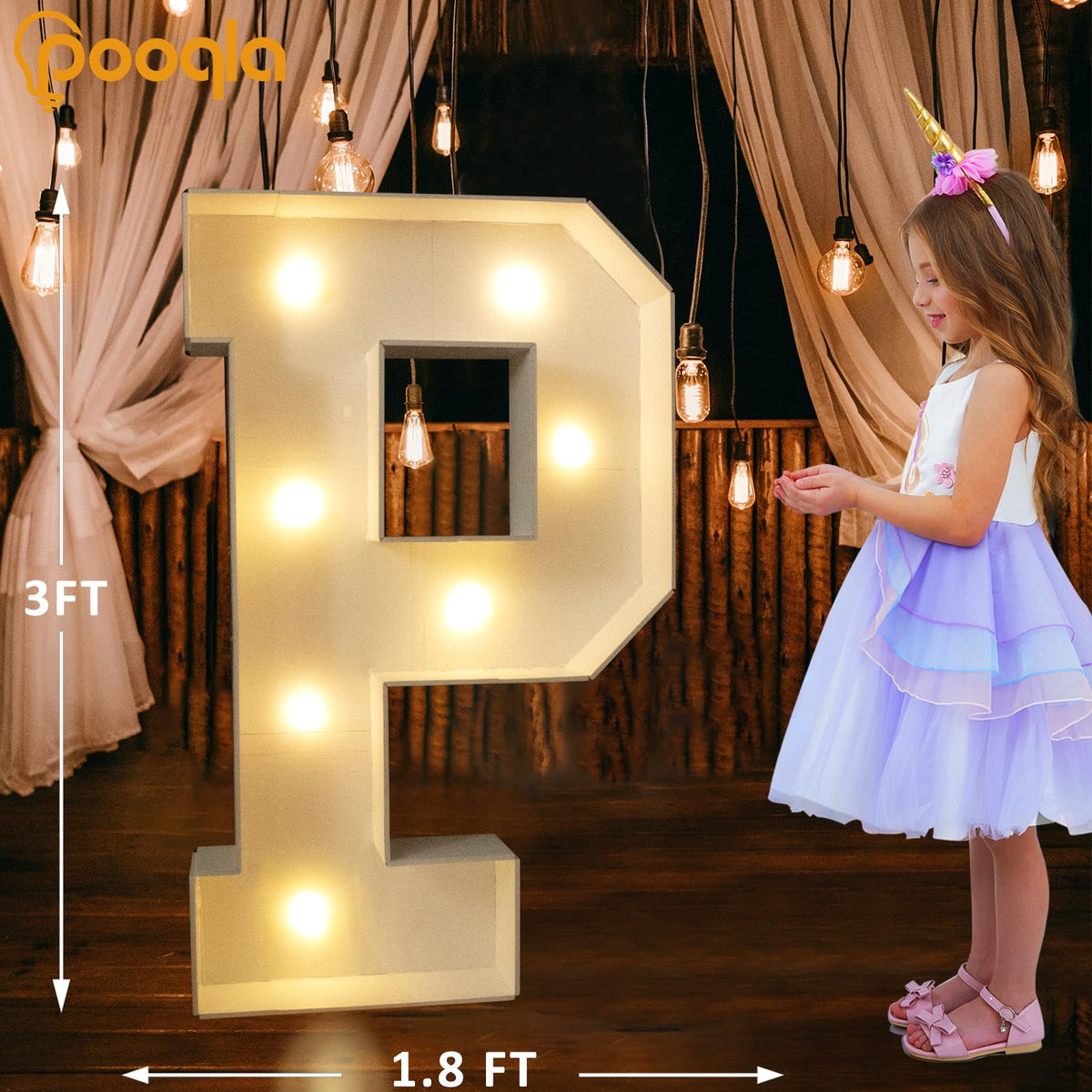 3FT Marquee Light Up Letters LED Letters Big Mosaic Marquee - Pooqla Official Imagery - 3