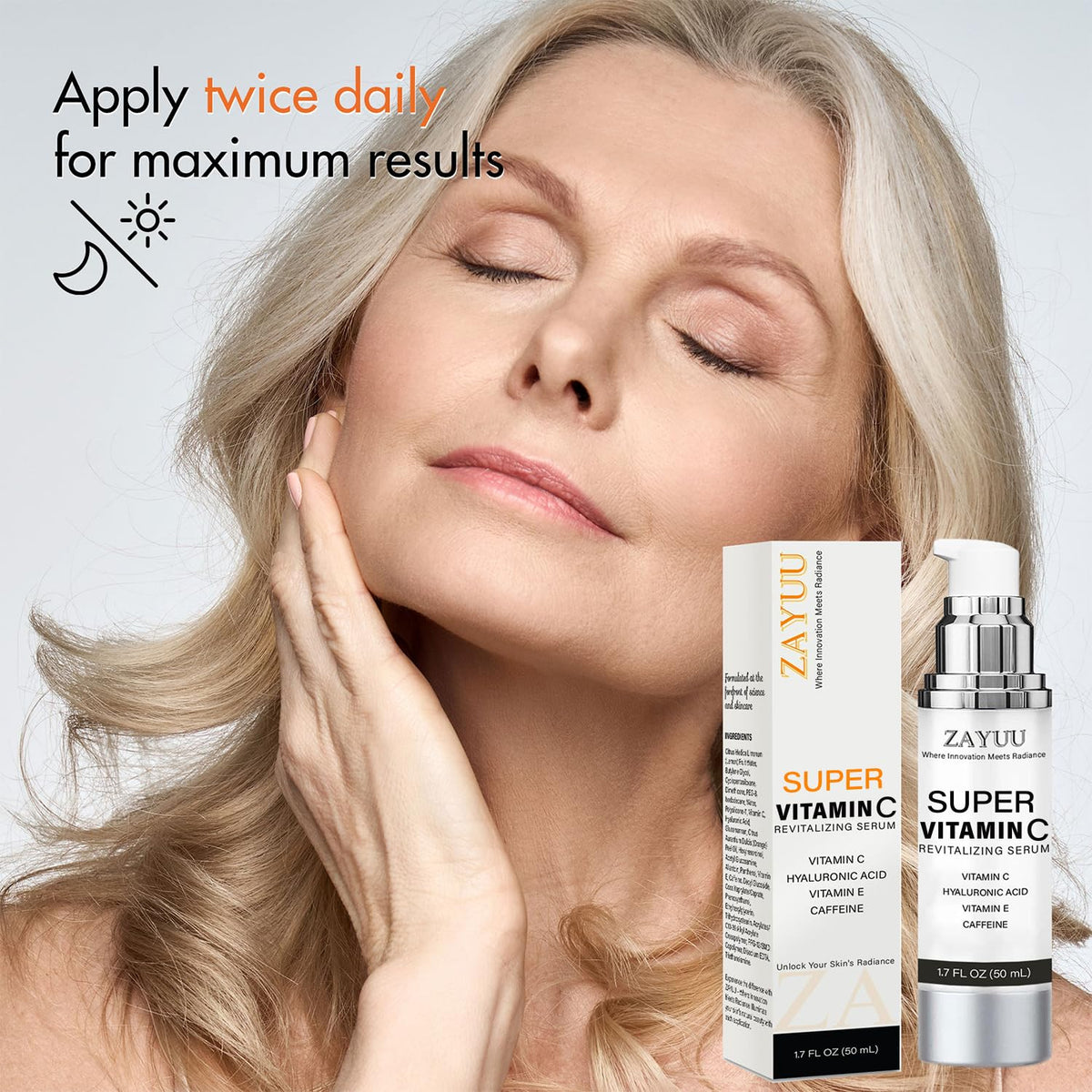 Super Vitamin C Face Serum for Mature Skin Anti Aging Dark - ZAYUU Official Imagery - 8