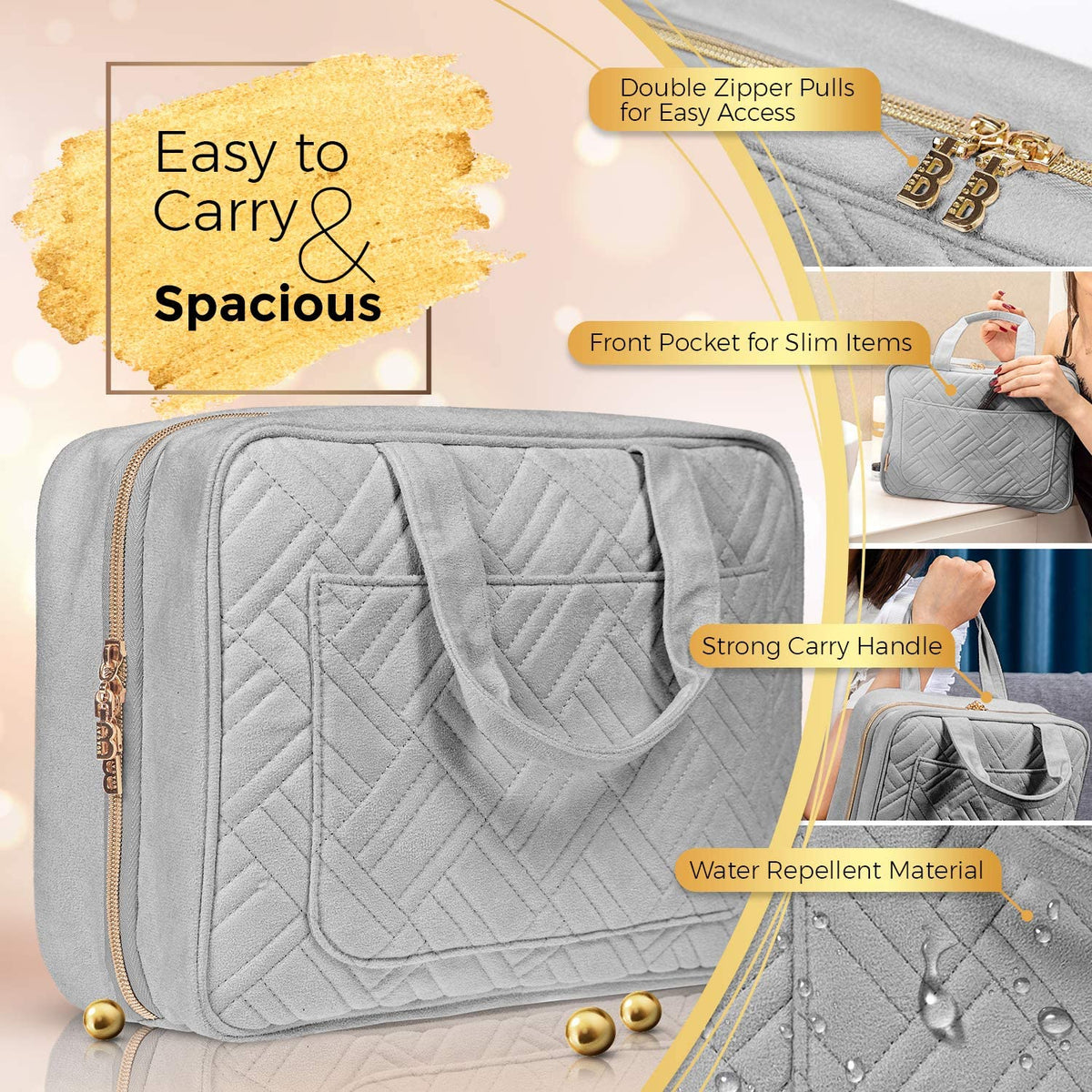 Large Hanging Travel Toiletry Bag for Women Makeup Bag - BOACAY Official Imagery - 6