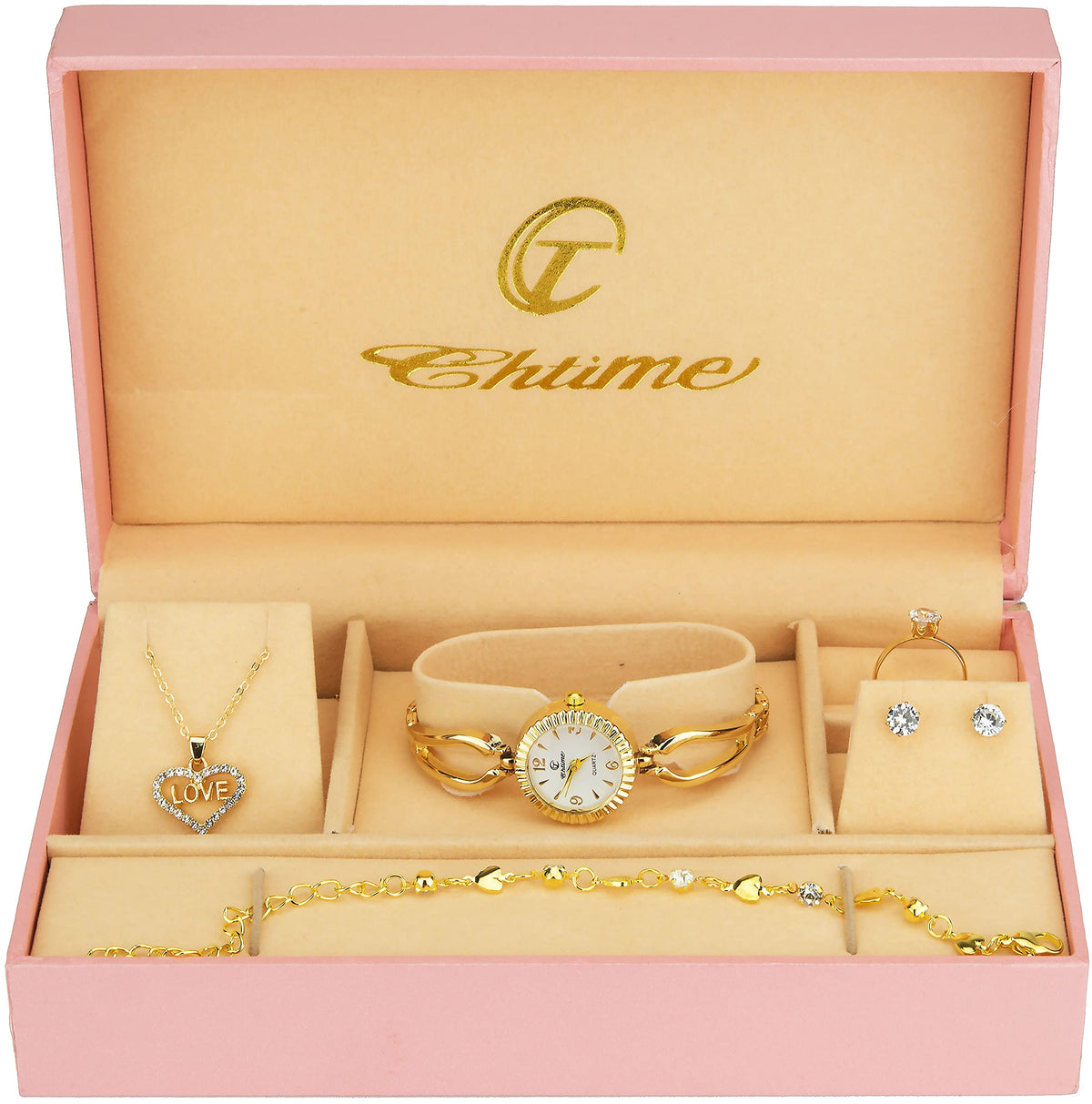 Gift Set Women s Watch White jewelry Set Necklace Ring - BELLOS Official Imagery - 2