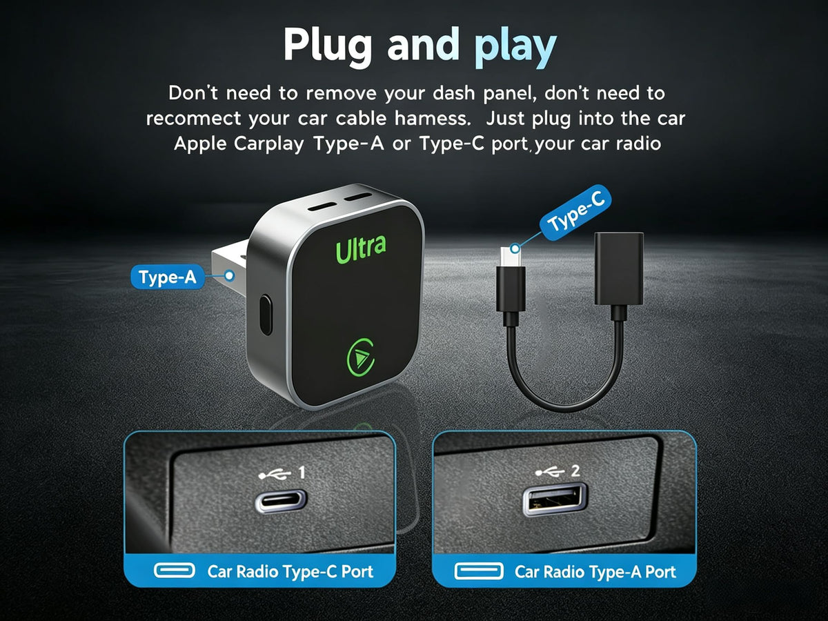 2 in 1 Wireless CarPlay Adapter 2026 New Wired to Wireless - JERYONE Official Imagery - 7