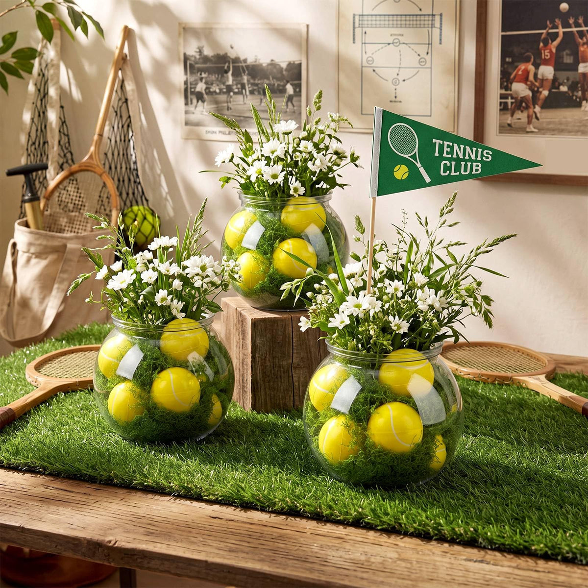 6 Set Tennis Party Table Decorations Transparent Plastic - Ferrochef Official Imagery - 8