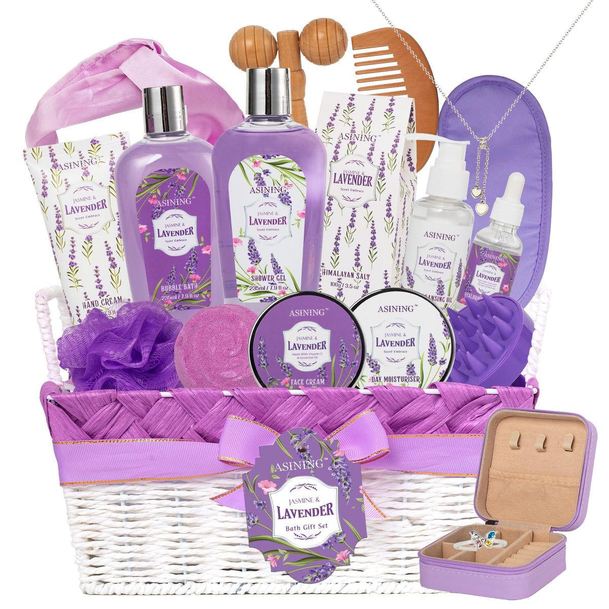 Gift for Women Lavender Bath and Body Gift Basket Facial - ASINING Official Imagery - 2
