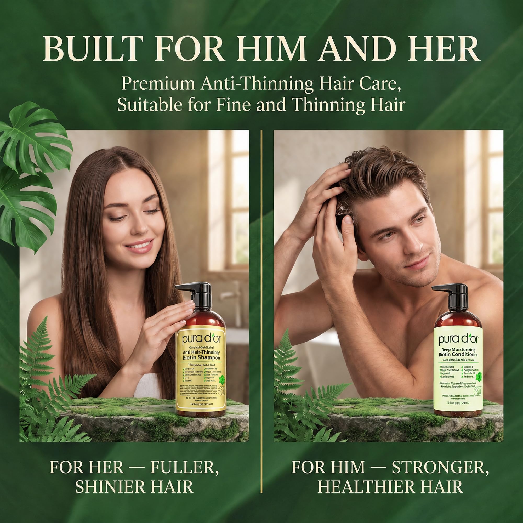 PURA D OR Gold Label Anti Thinning Biotin Shampoo - PURA D'OR Official Imagery - 7