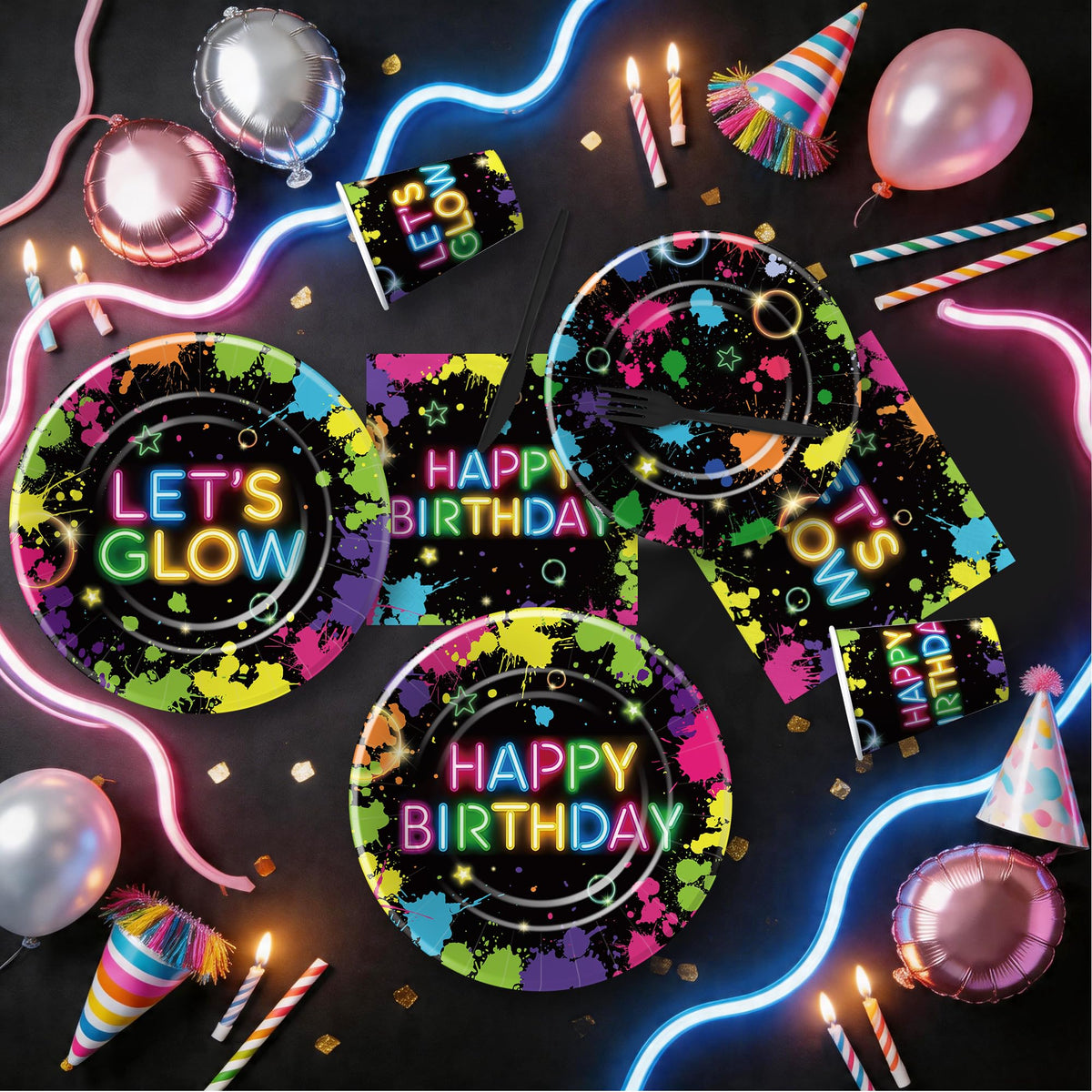 Srua Don Neon Glow Birthday Party Decorations Glow In The - Srua Don Official Imagery - 8